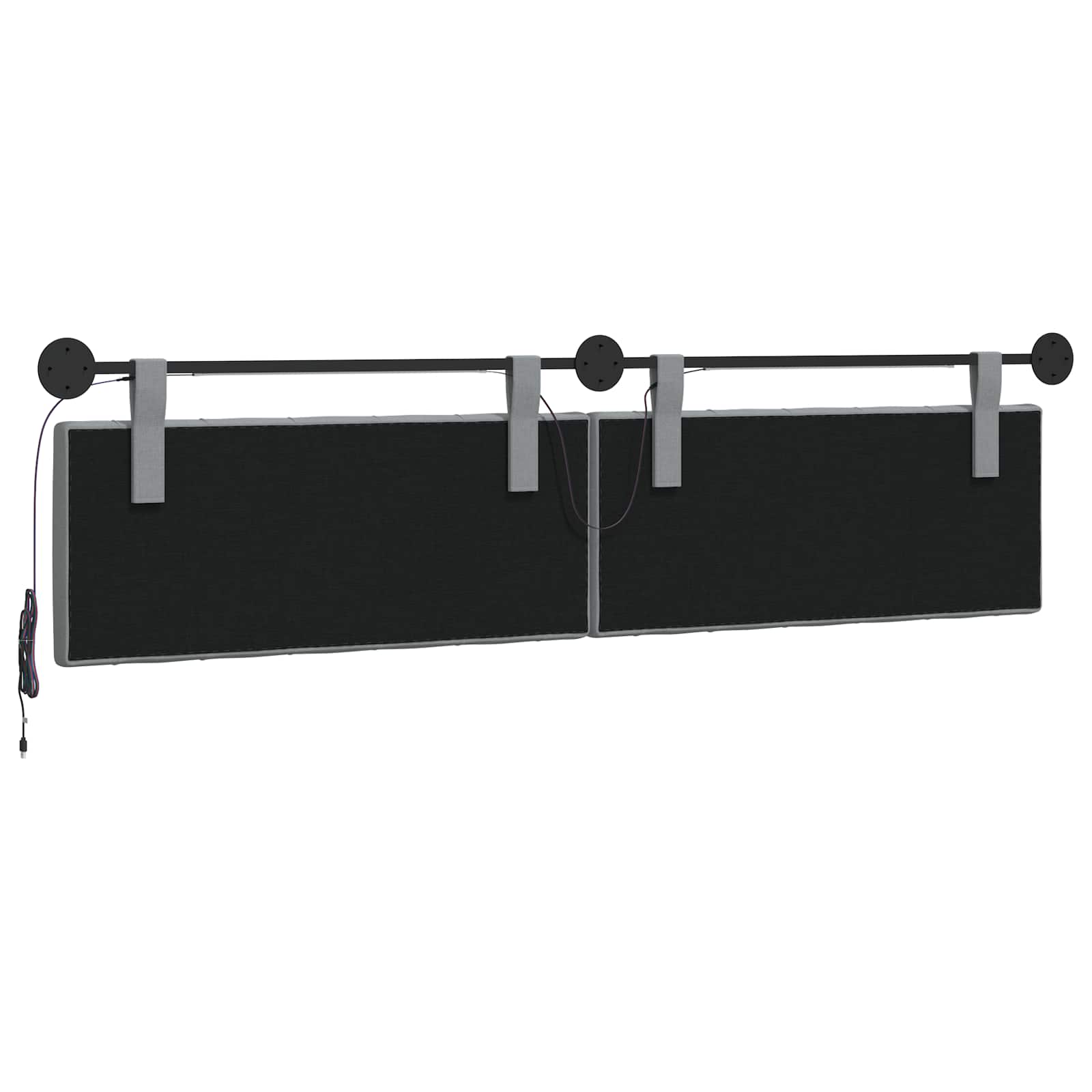 Tête de lit suspendue Avec lumière LED Gris clair Tissu - XIOS