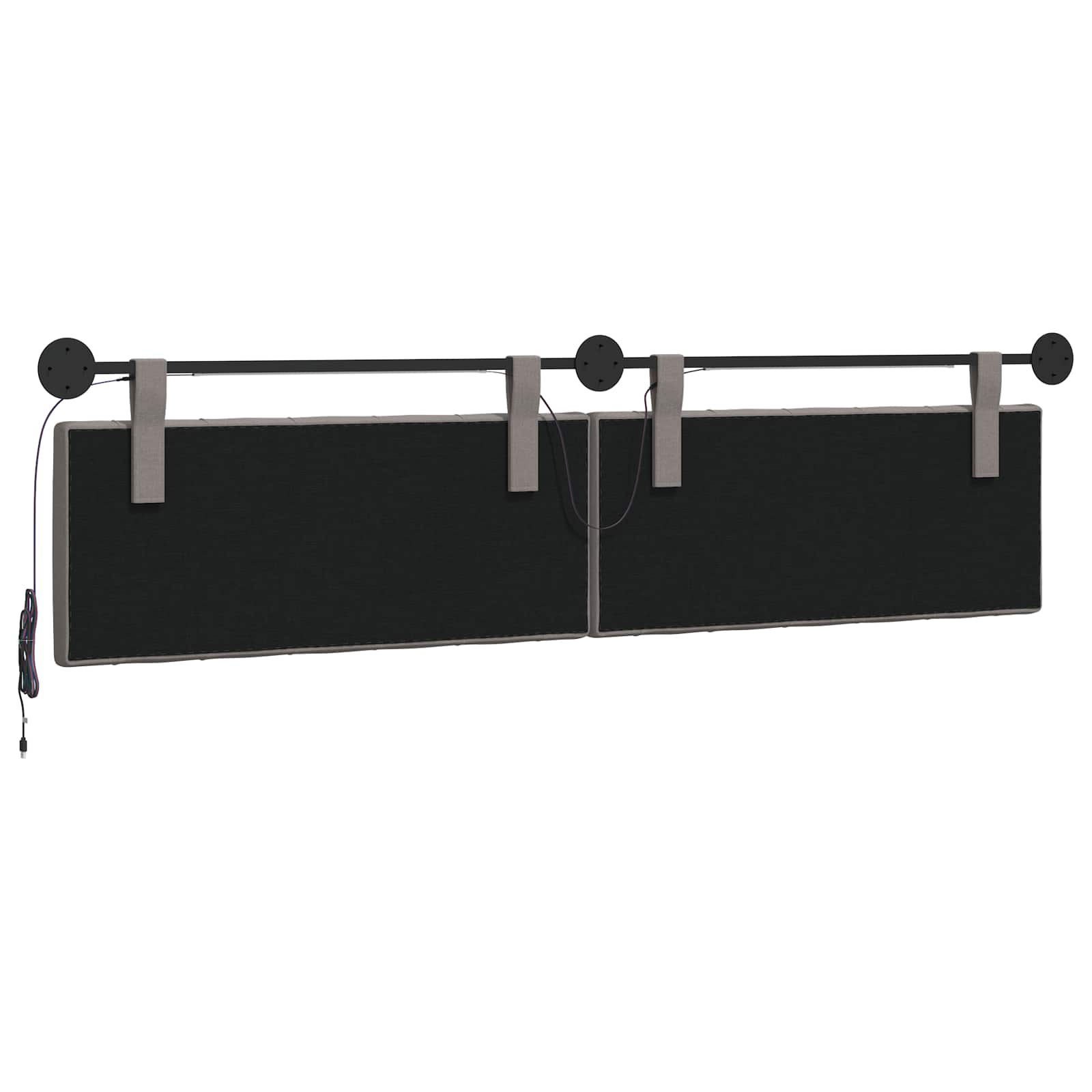 Tête de lit suspendue Avec lumière LED Taupe Tissu - XIOS