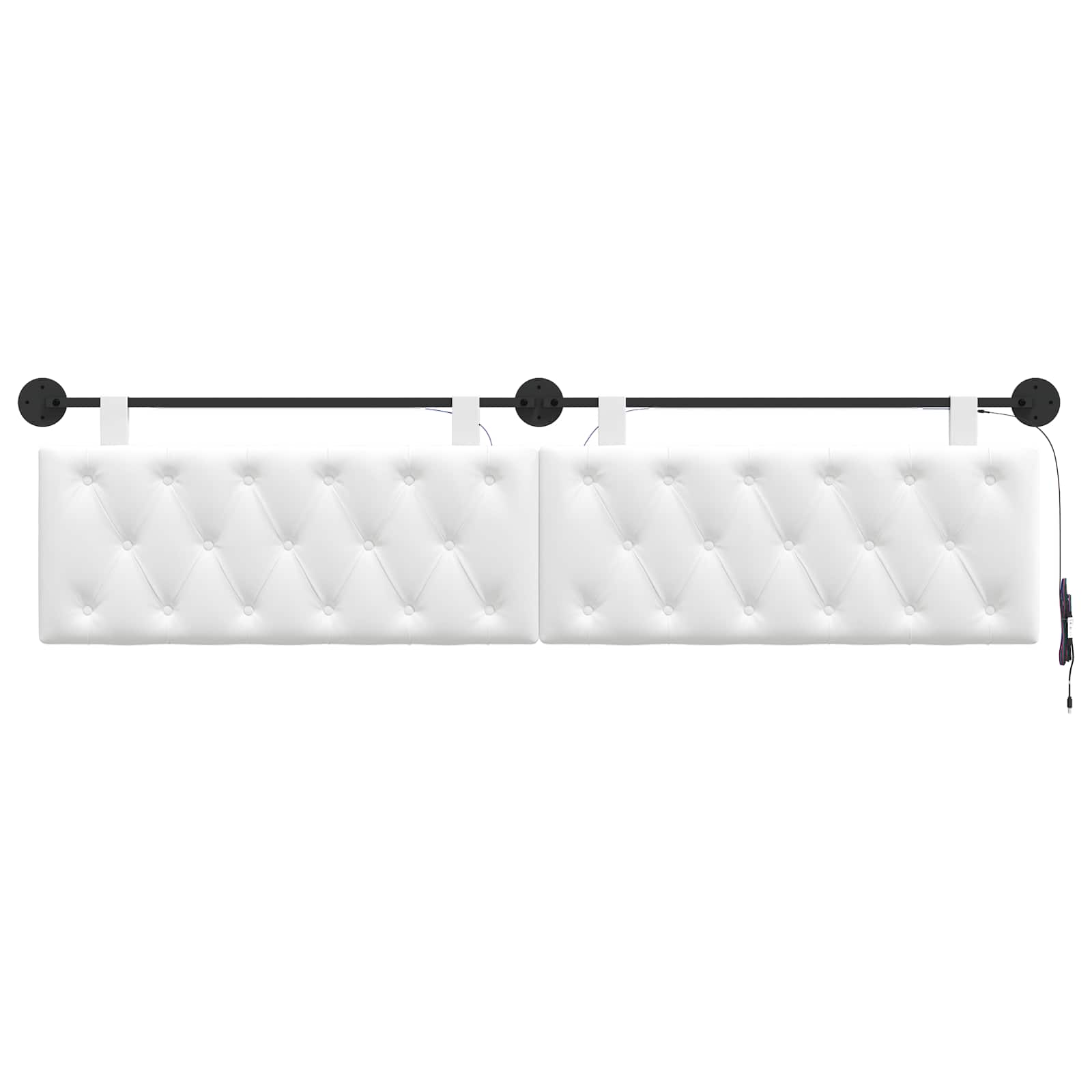 Tête de lit suspendue Avec lumière LED Blanc Tissu - XIOS