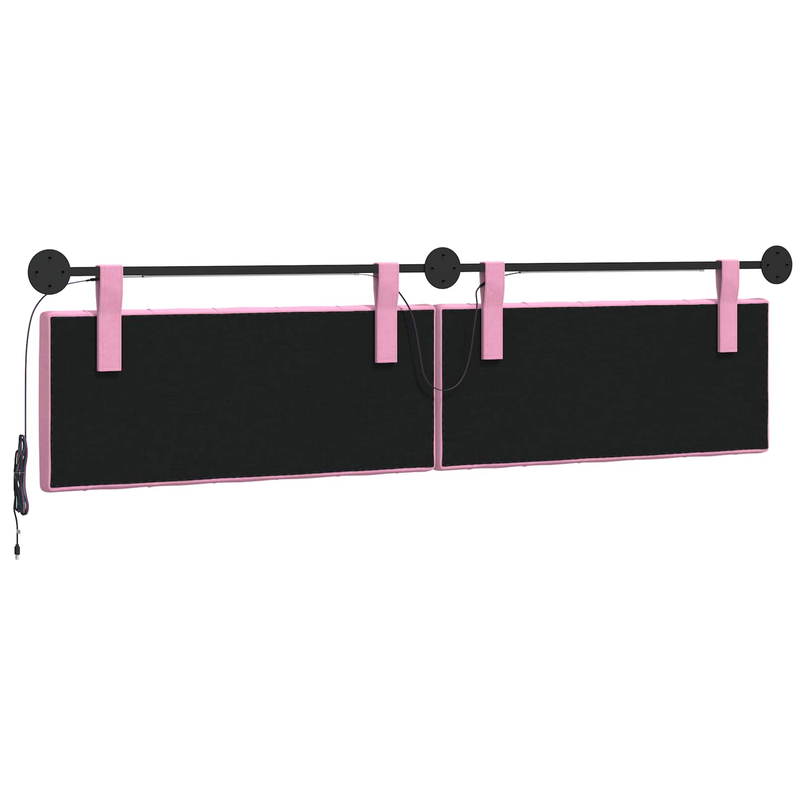 Tête de lit suspendue Avec lumière LED Rose Tissu - XIOS