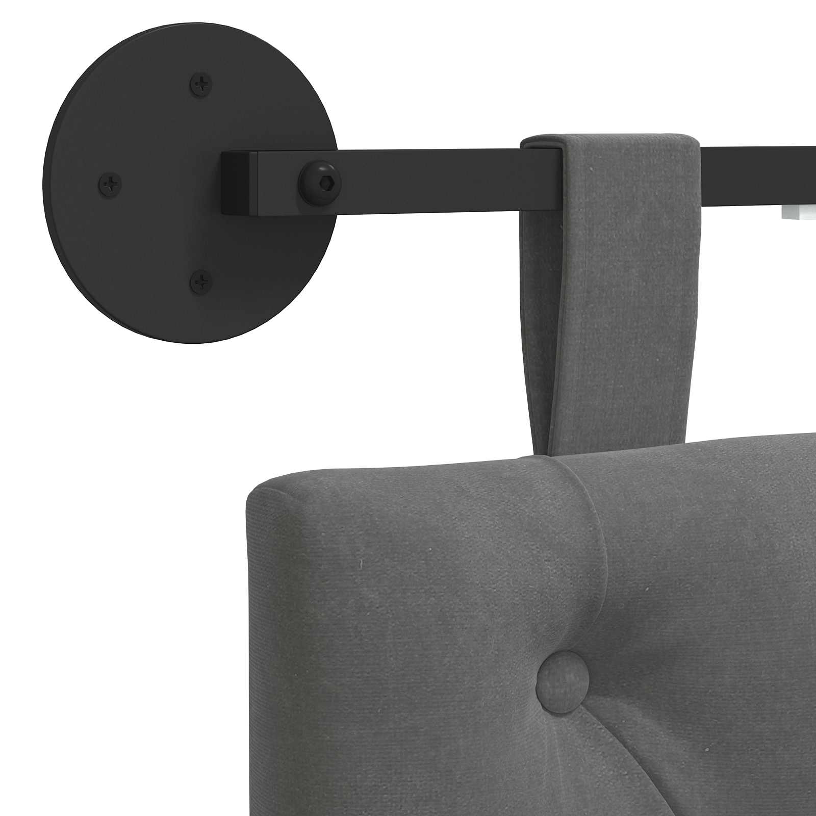 Tête de lit suspendue Avec lumière LED Gris foncé Velours - XIOS