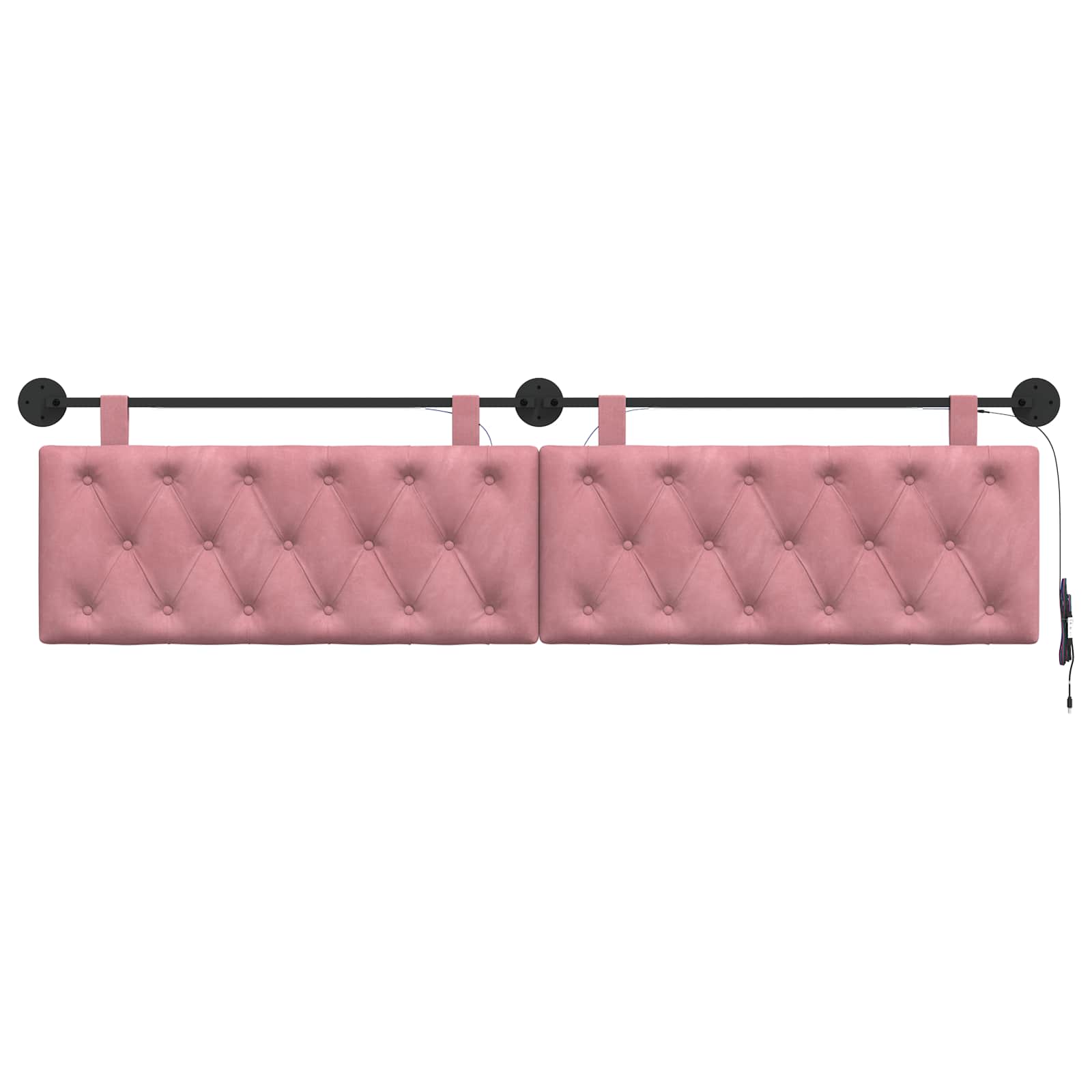 Tête de lit suspendue Avec lumière LED Rose Velours - XIOS