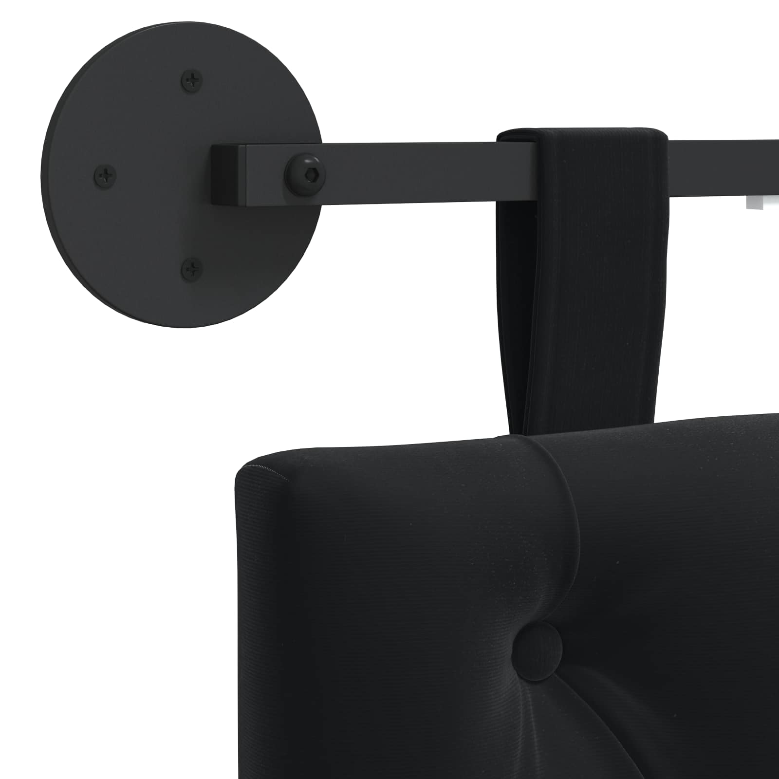 Tête de lit suspendue Avec lumière LED Noir Velours - XIOS