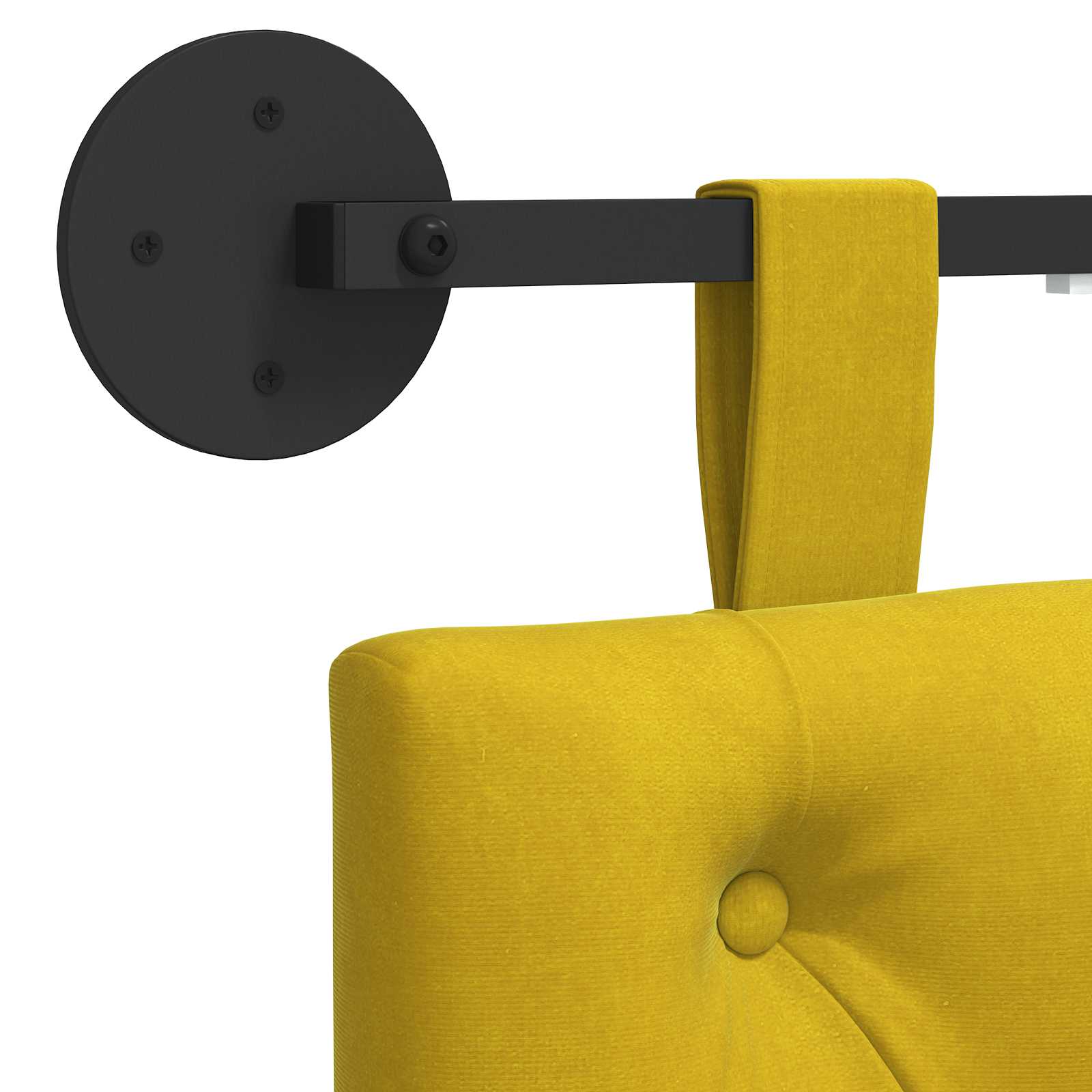 Tête de lit suspendue Avec lumière LED Jaune Velours - XIOS