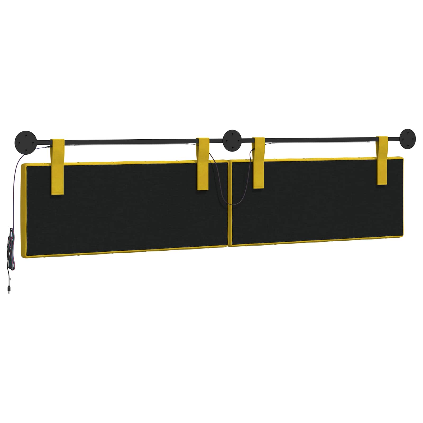 Tête de lit suspendue Avec lumière LED Jaune Velours - XIOS