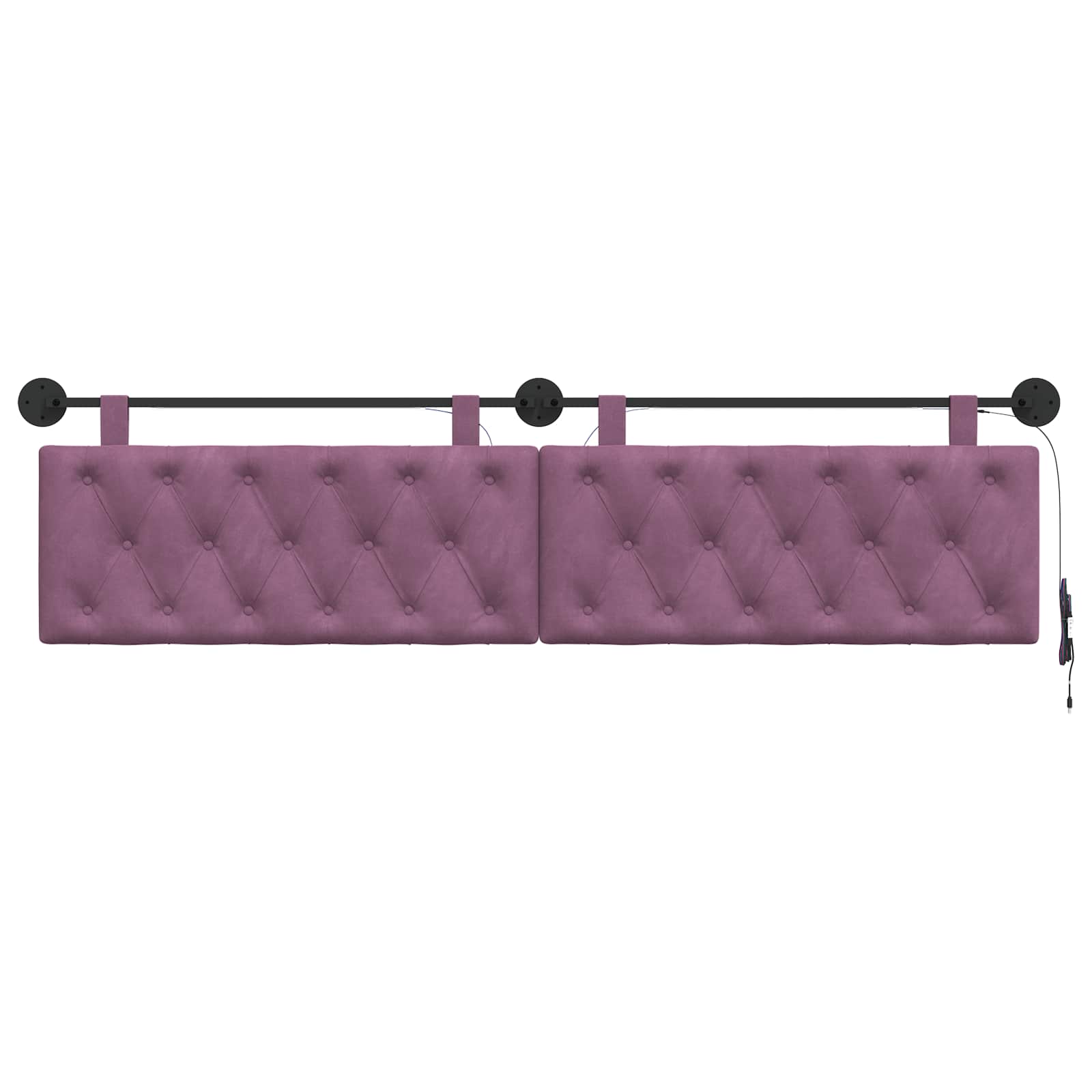 Tête de lit suspendue Avec lumière LED Pourpre Velours - XIOS