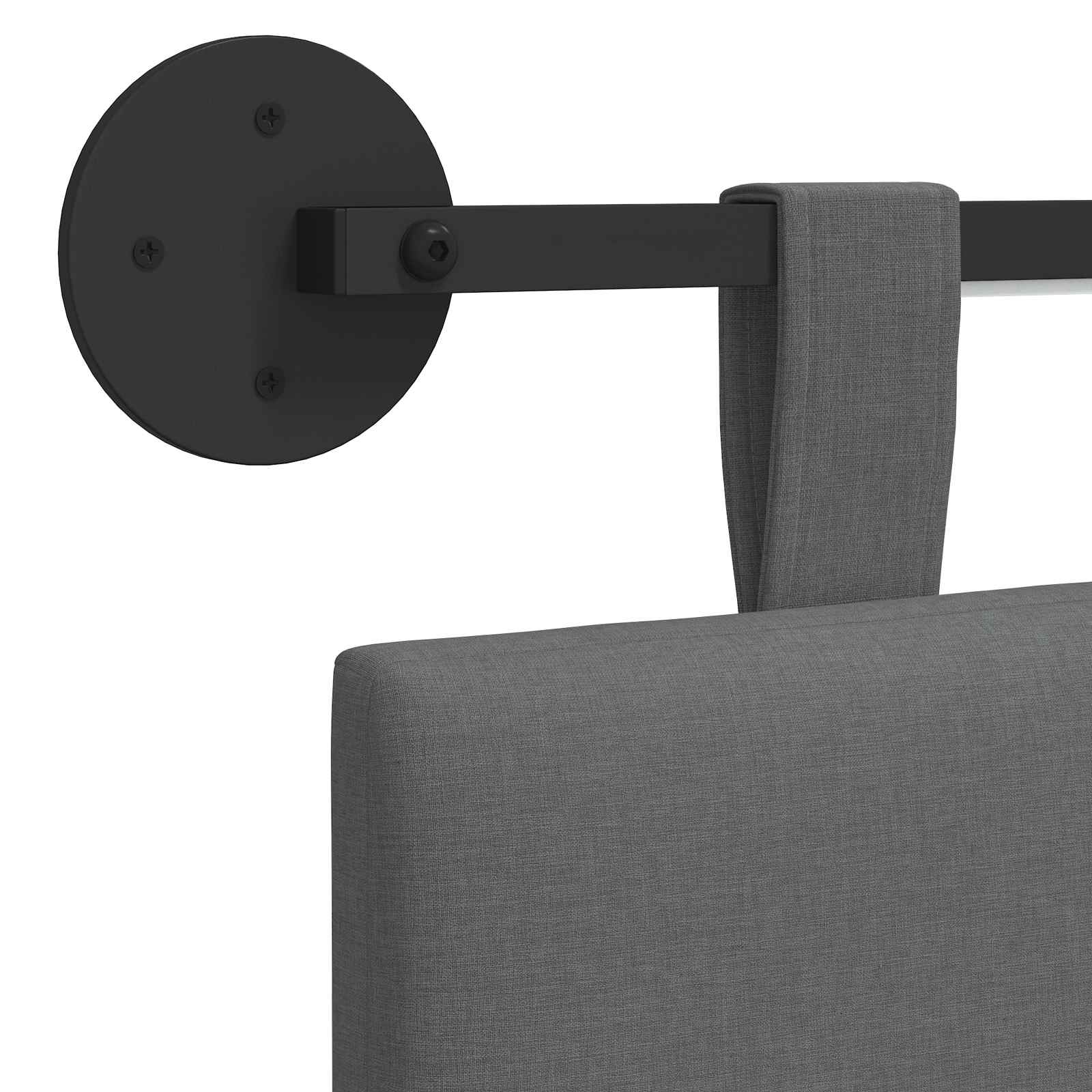 Tête de lit suspendue Avec lumière LED Gris foncé Tissu - XIOS
