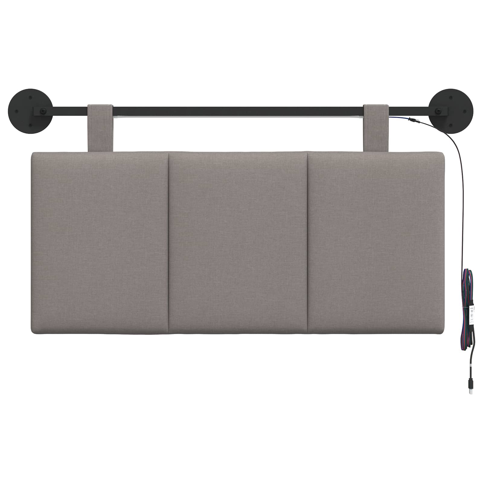 Tête de lit suspendue Avec lumière LED Taupe Tissu - XIOS