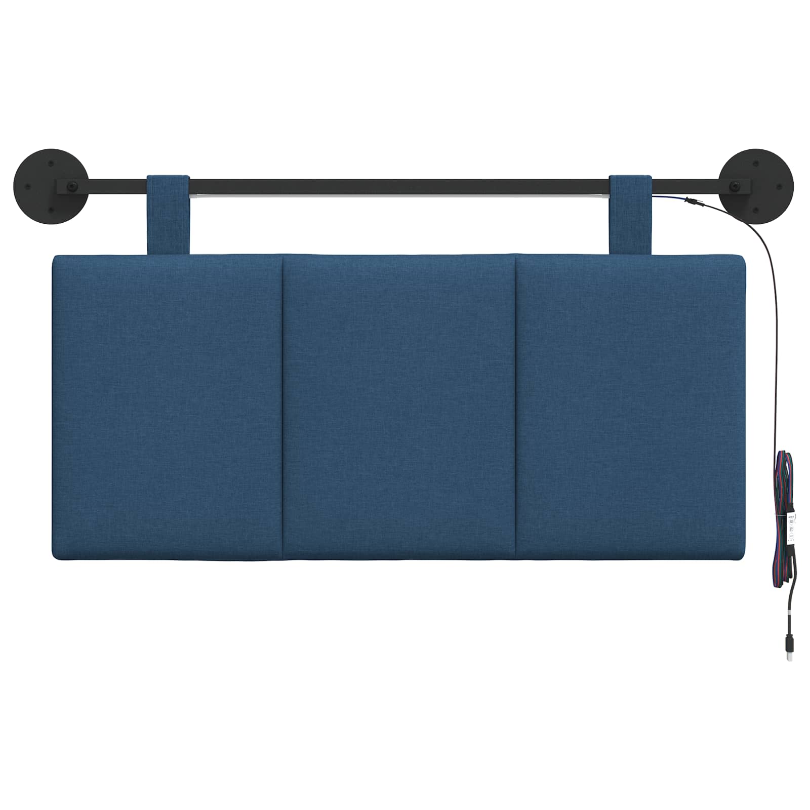Tête de lit suspendue Avec lumière LED Bleu Tissu - XIOS