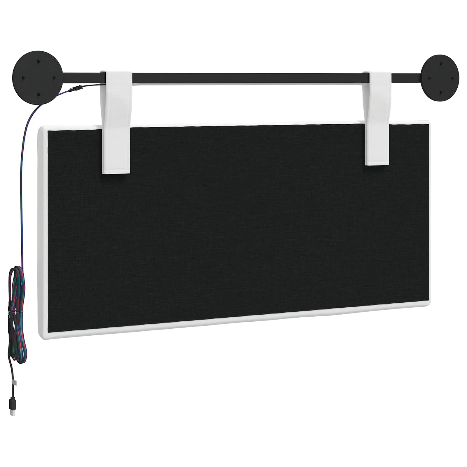 Tête de lit suspendue Avec lumière LED Blanc Tissu - XIOS