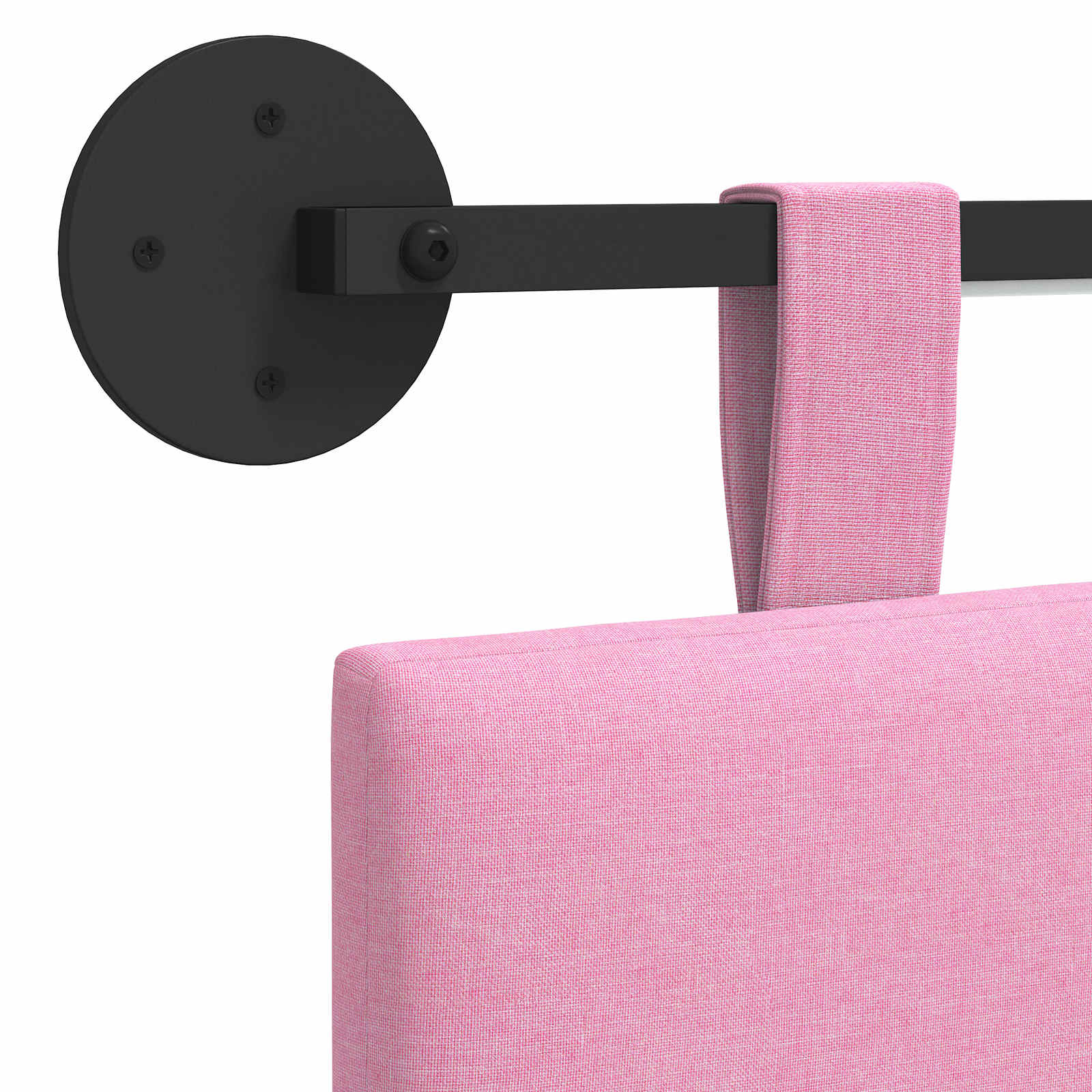 Tête de lit suspendue Avec lumière LED Rose Tissu - XIOS