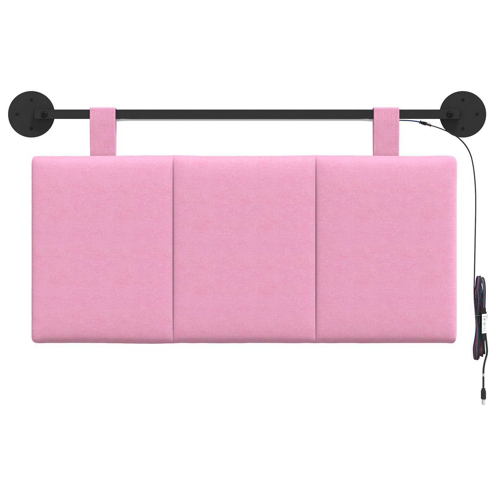 Tête de lit suspendue Avec lumière LED Rose Tissu - XIOS