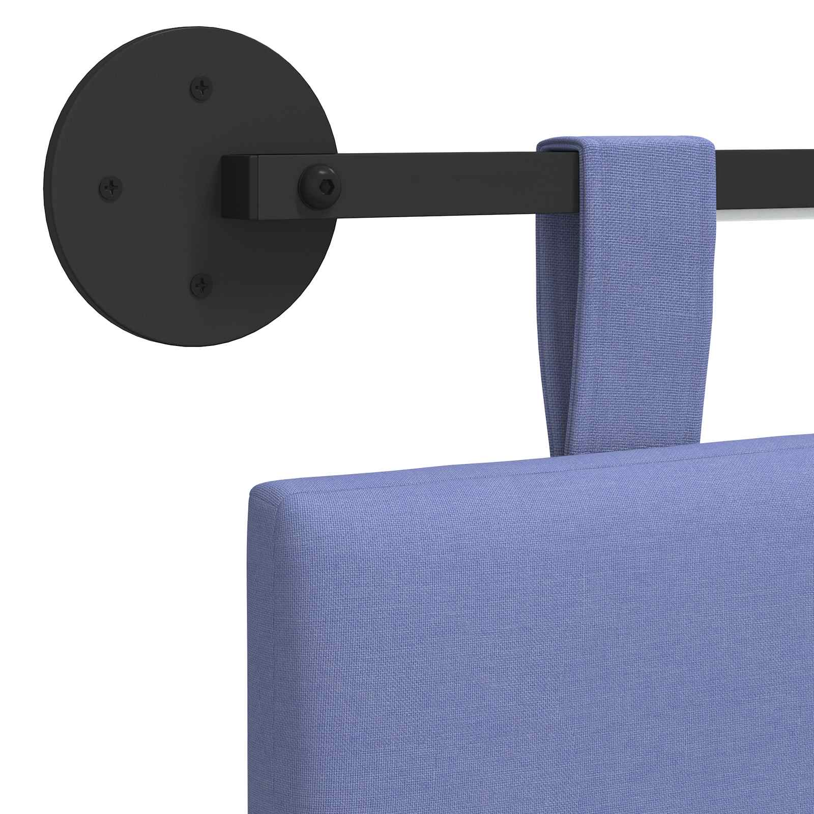 Tête de lit suspendue Avec lumière LED Bleu denim Tissu - XIOS
