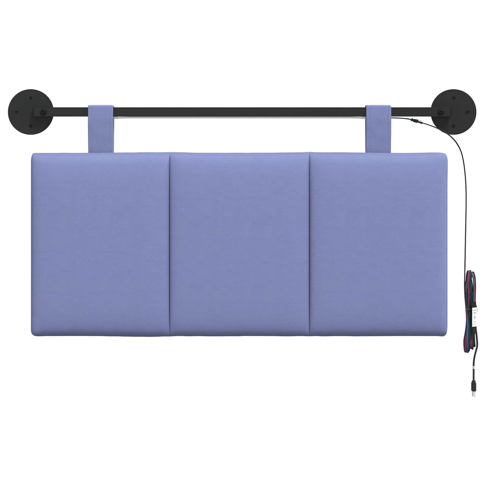 Tête de lit suspendue Avec lumière LED Bleu denim Tissu - XIOS
