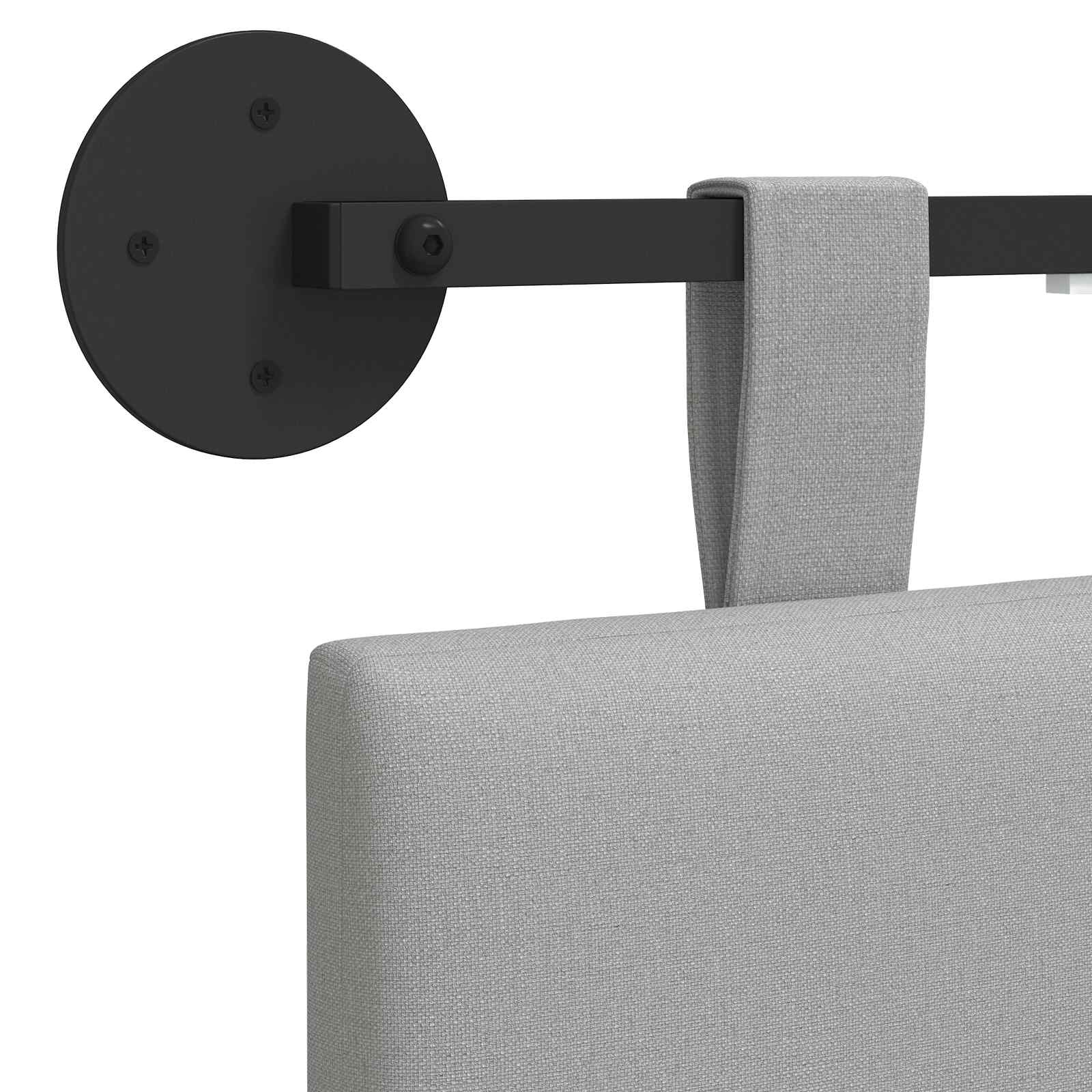 Tête de lit suspendue Avec lumière LED Gris nuage Tissu - XIOS