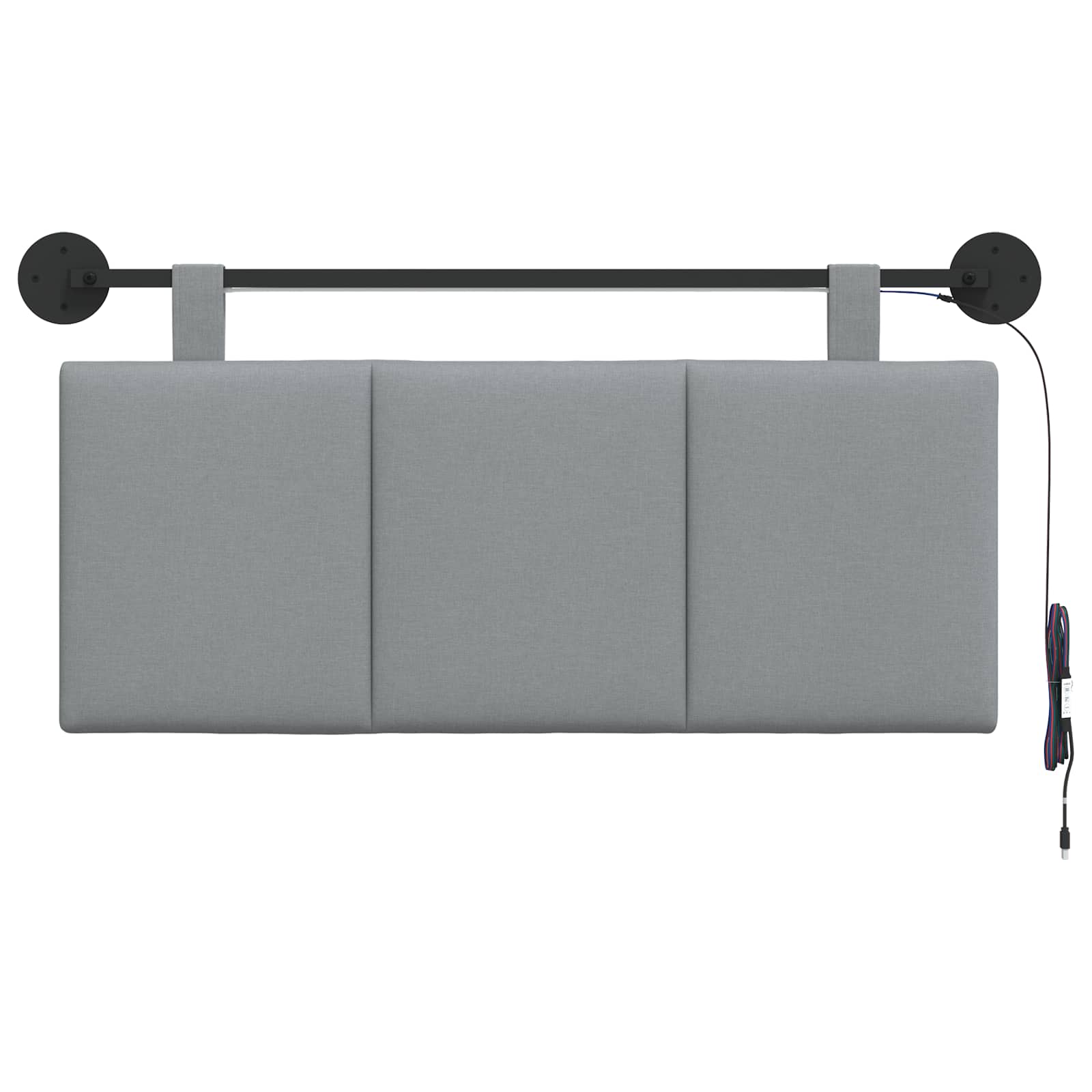 Tête de lit suspendue Avec lumière LED Gris clair Tissu - XIOS