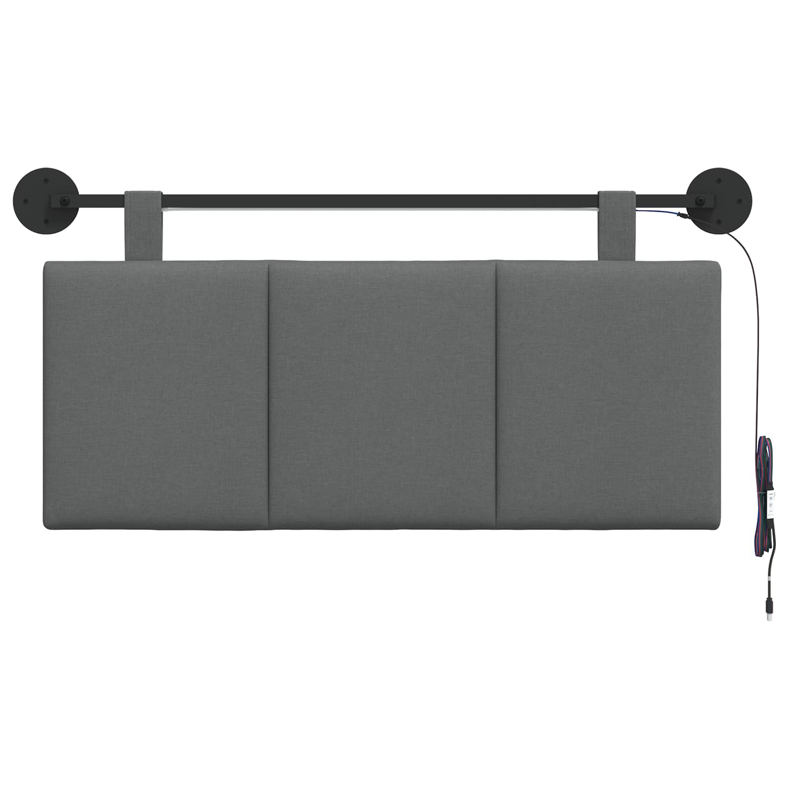 Tête de lit suspendue Avec lumière LED Gris foncé Tissu - XIOS