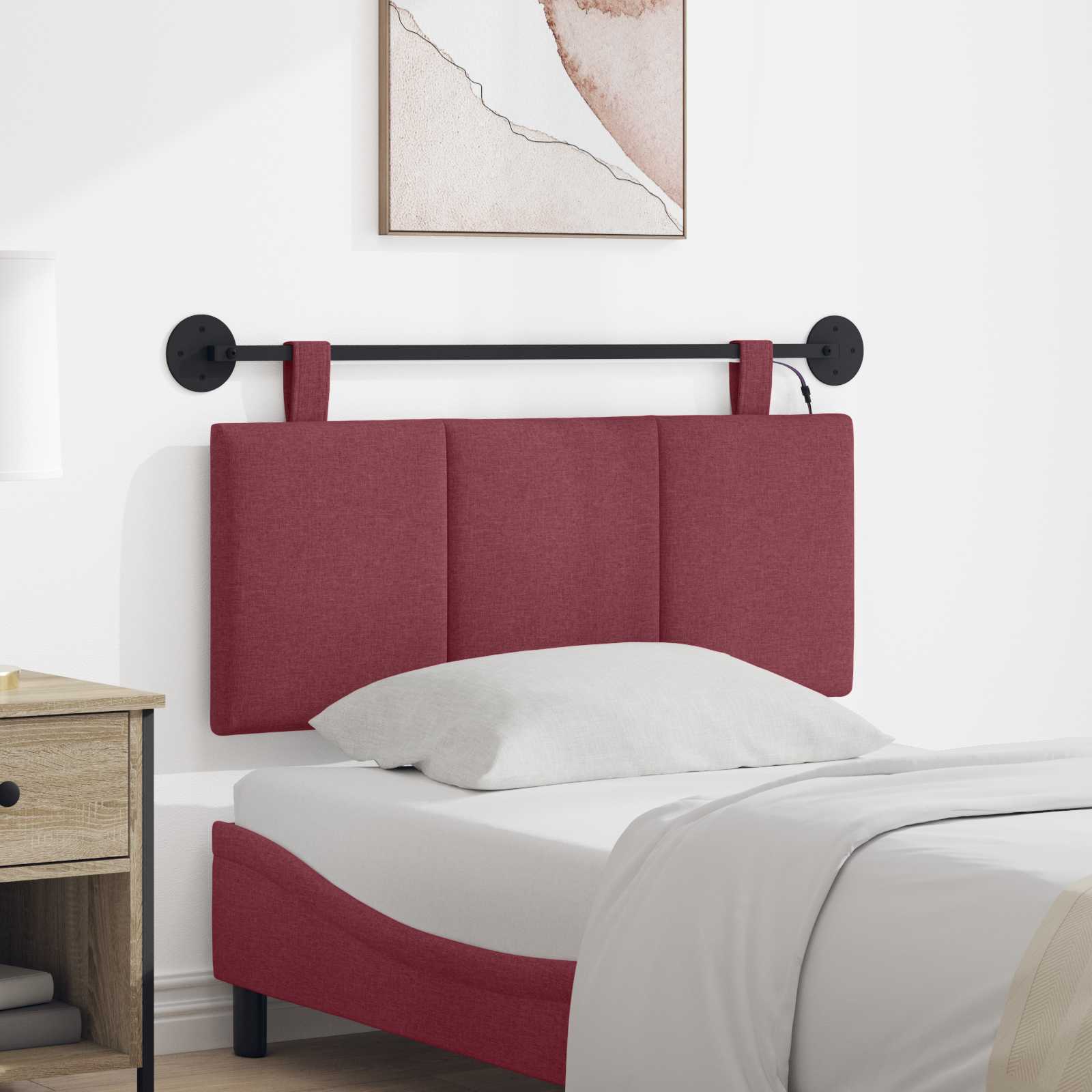 Tête de lit suspendue Avec lumière LED Bordeaux Tissu - XIOS