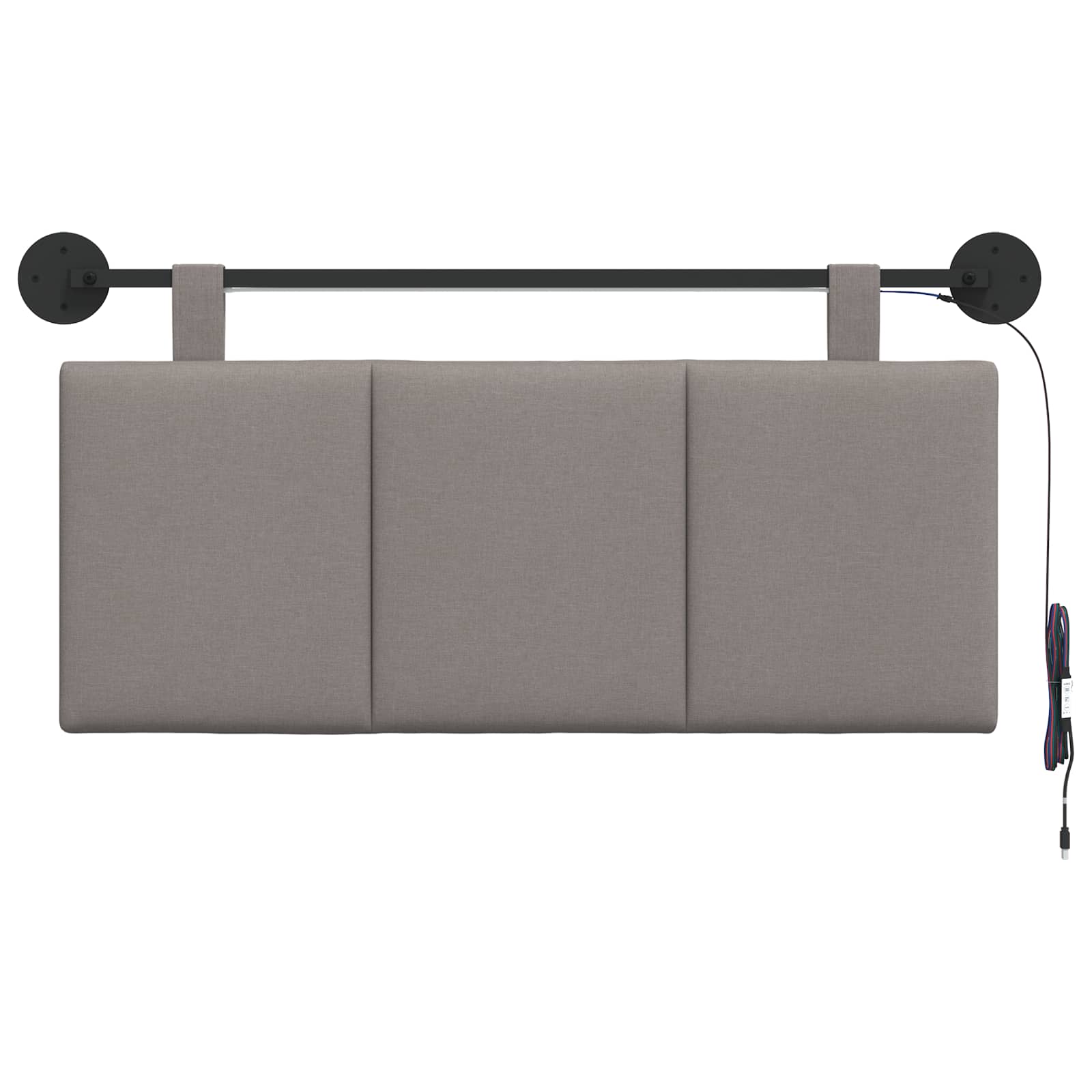Tête de lit suspendue Avec lumière LED Taupe Tissu - XIOS