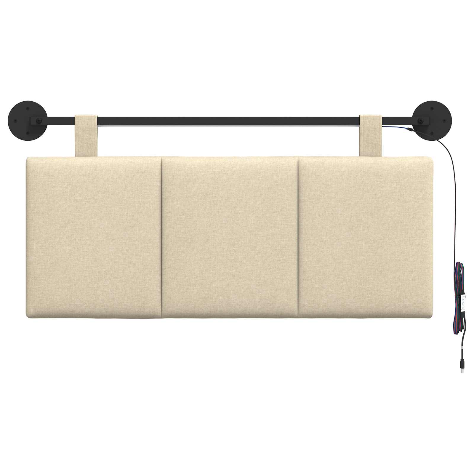 Tête de lit suspendue Avec lumière LED Crème Tissu - XIOS
