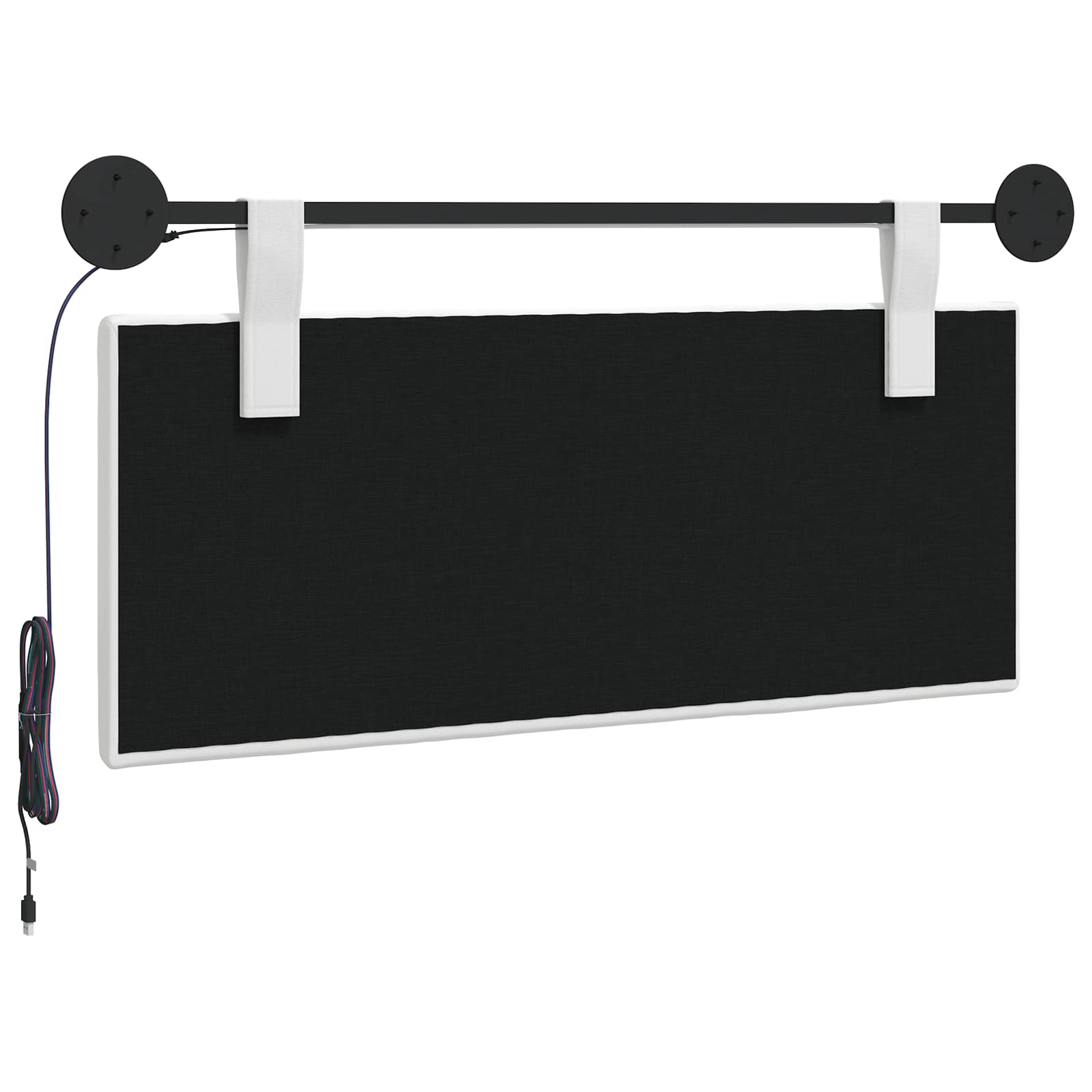 Tête de lit suspendue Avec lumière LED Blanc Tissu - XIOS