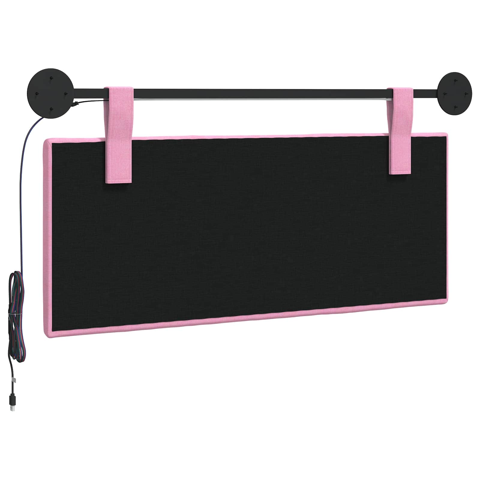 Tête de lit suspendue Avec lumière LED Rose Tissu - XIOS