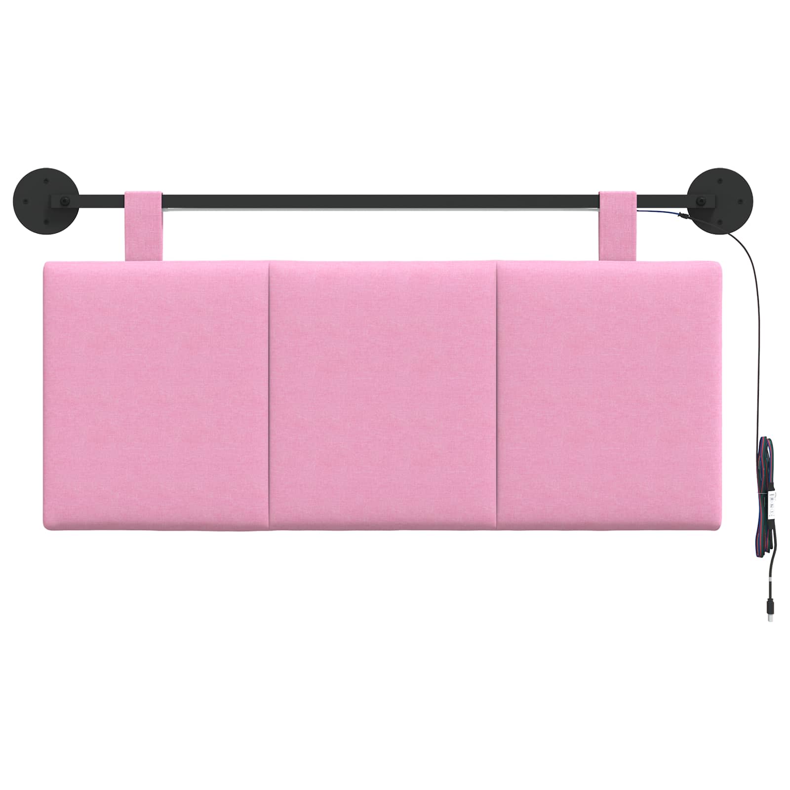 Tête de lit suspendue Avec lumière LED Rose Tissu - XIOS
