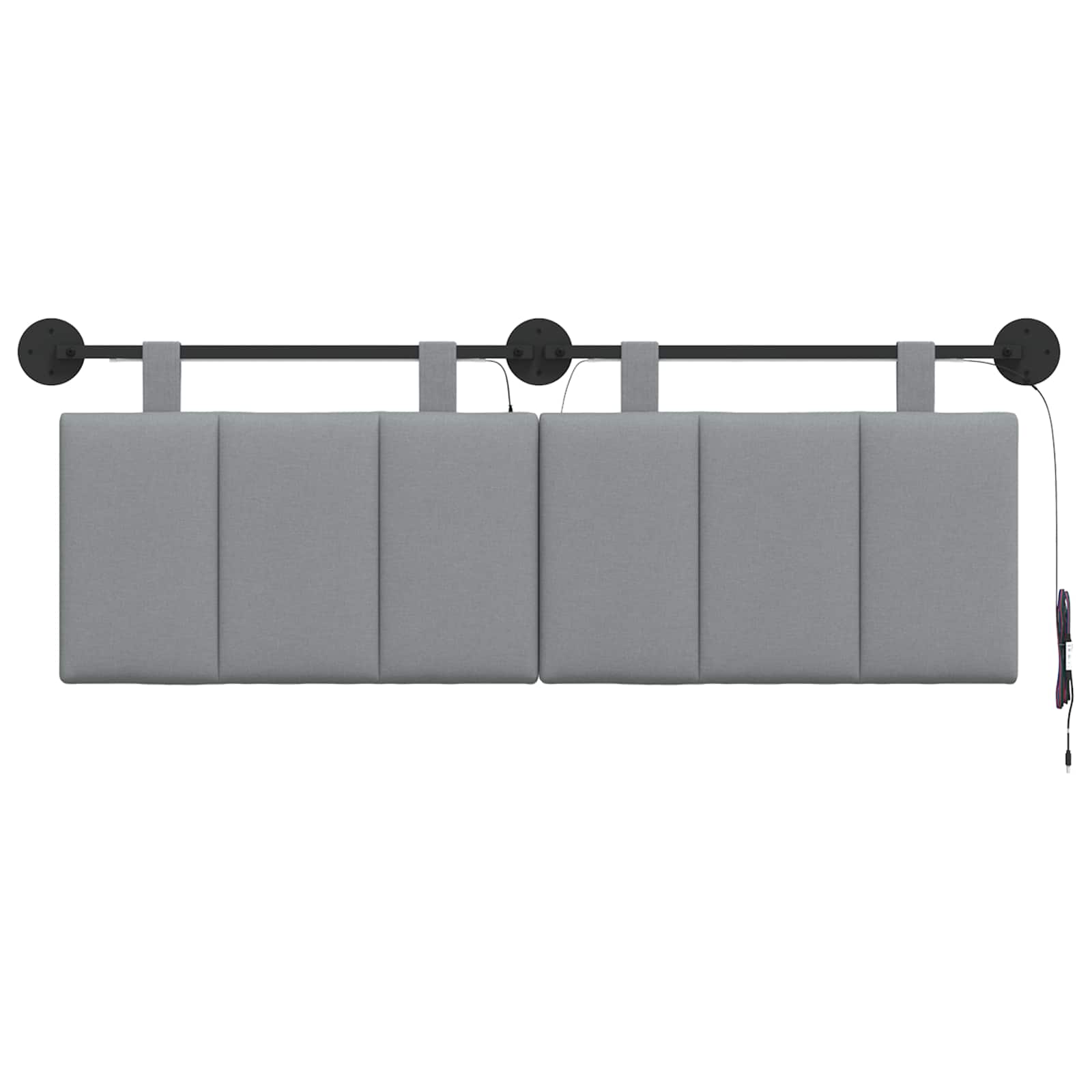 Tête de lit suspendue Avec lumière LED Gris clair Tissu - XIOS