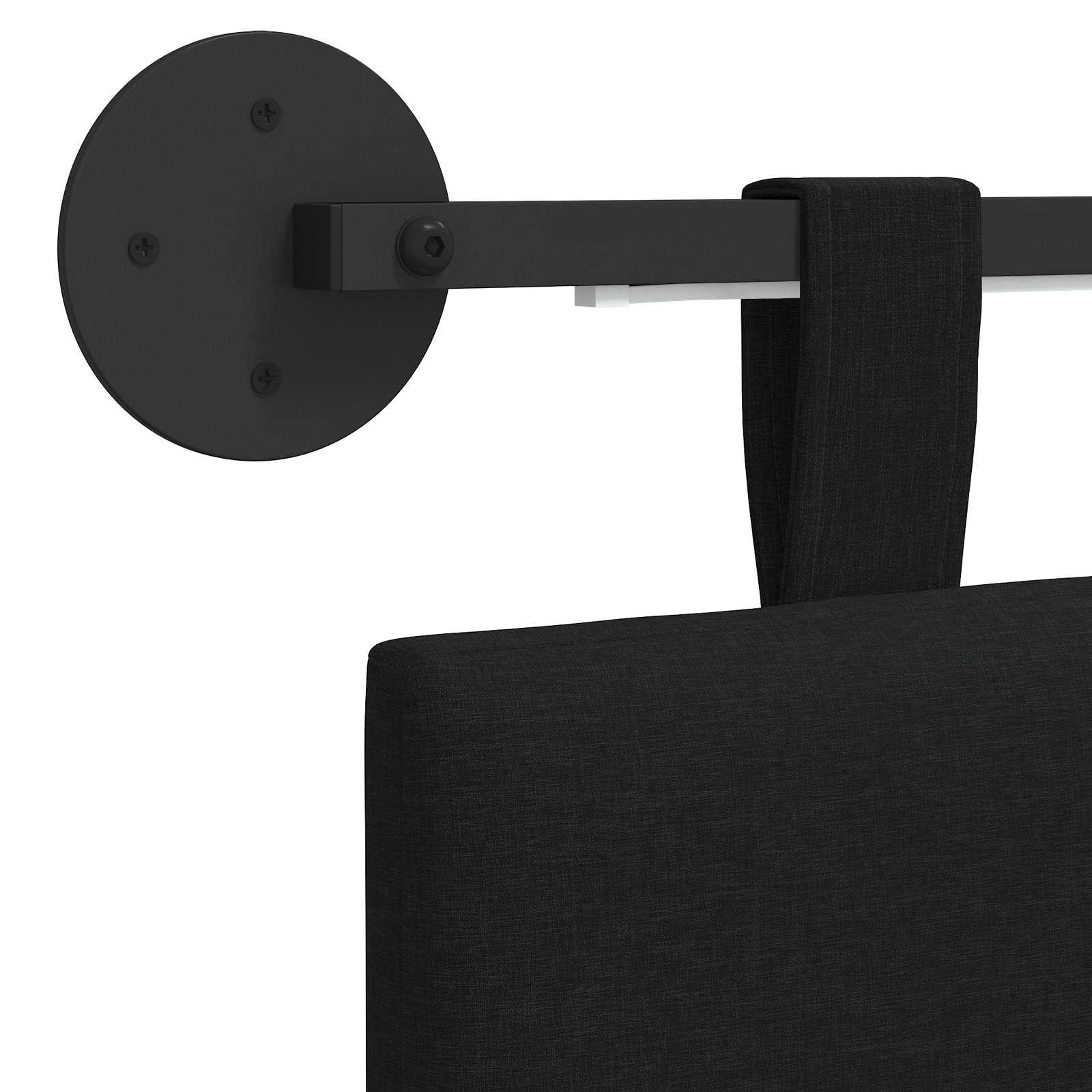 Tête de lit suspendue Avec lumière LED Noir Tissu - XIOS