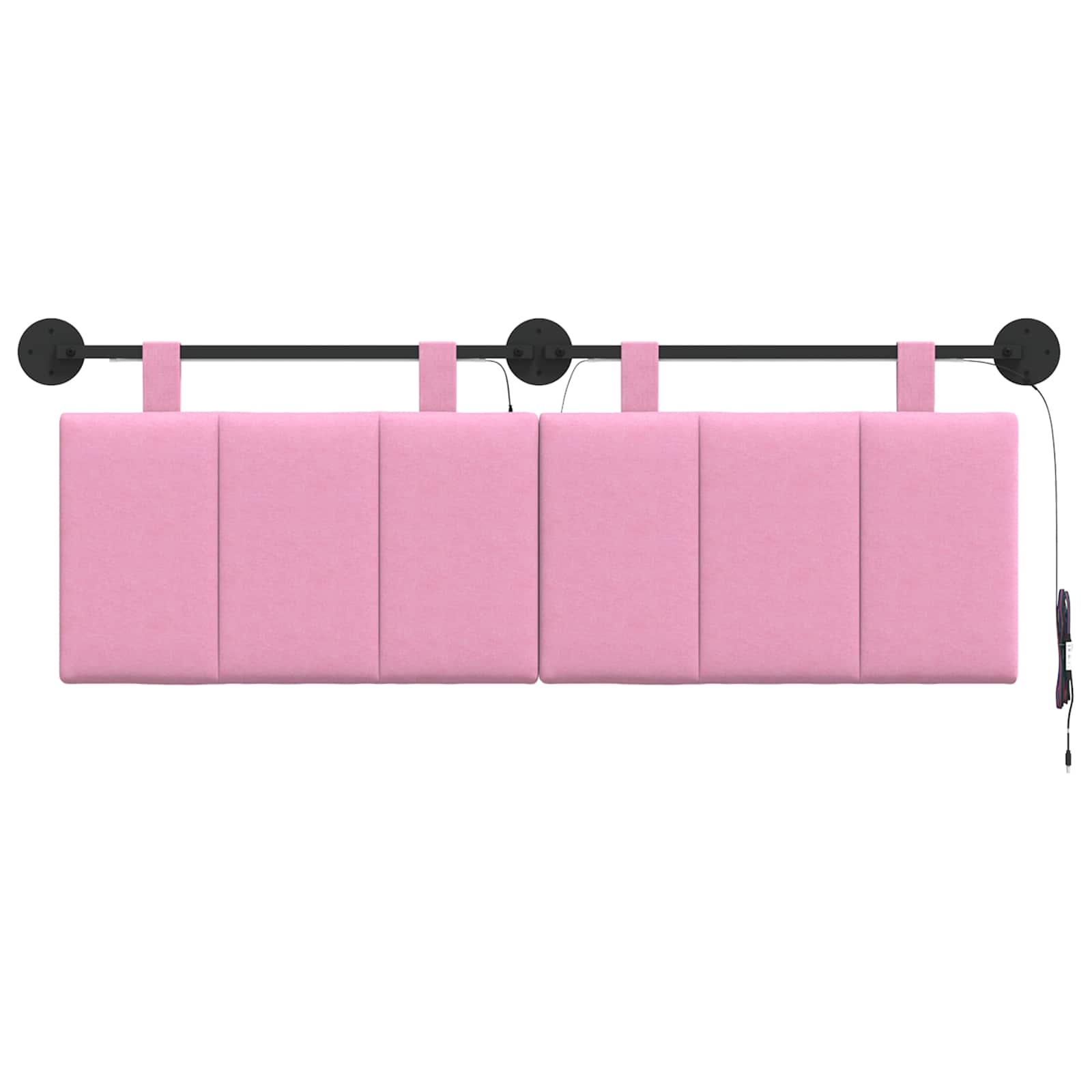 Tête de lit suspendue Avec lumière LED Rose Tissu - XIOS