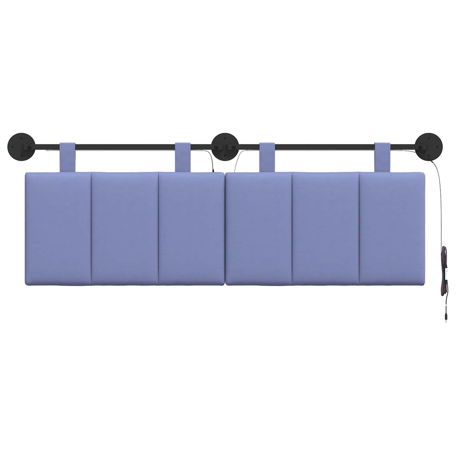 Tête de lit suspendue Avec lumière LED Bleu denim Tissu - XIOS
