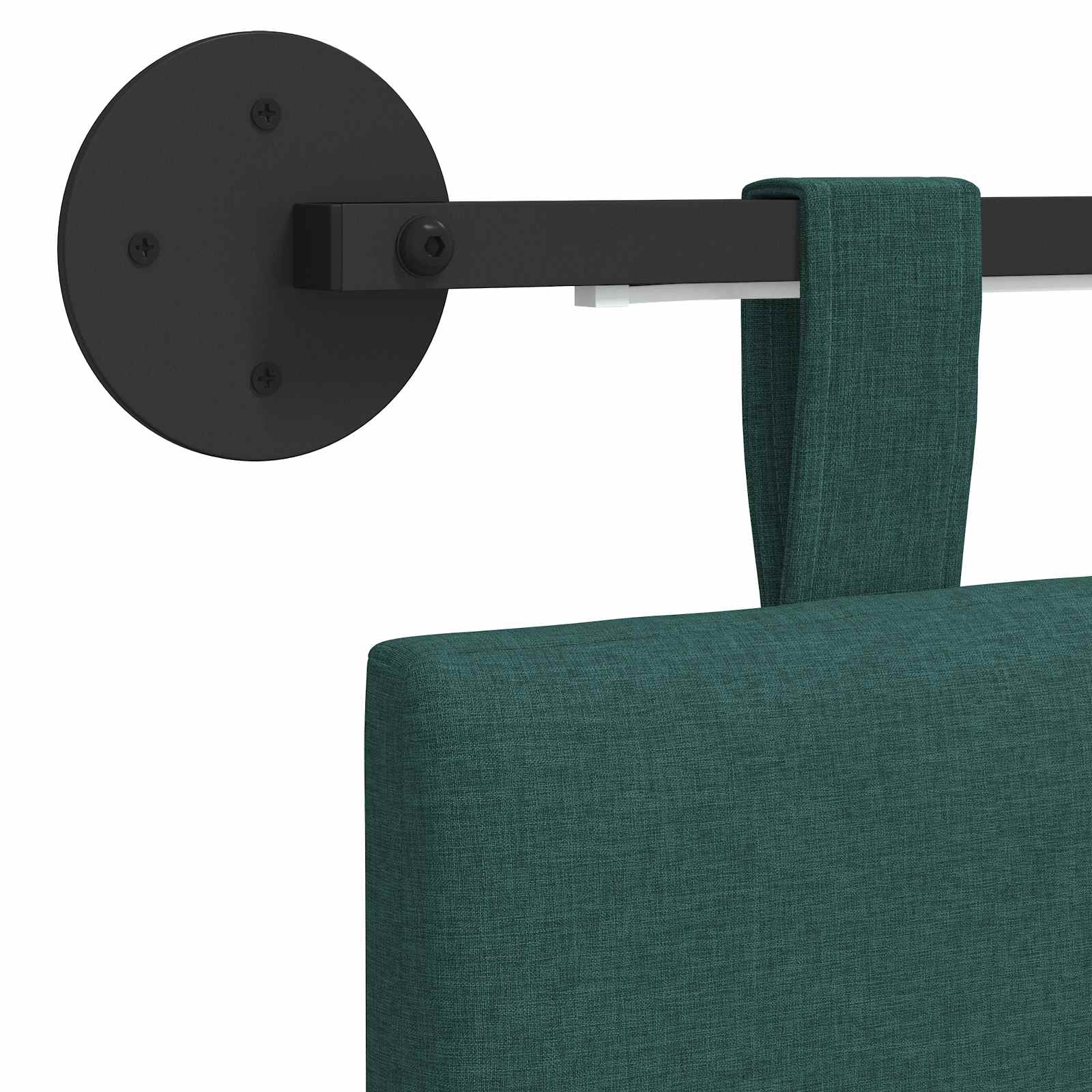 Tête de lit suspendue Avec lumière LED Vert foncé Tissu - XIOS
