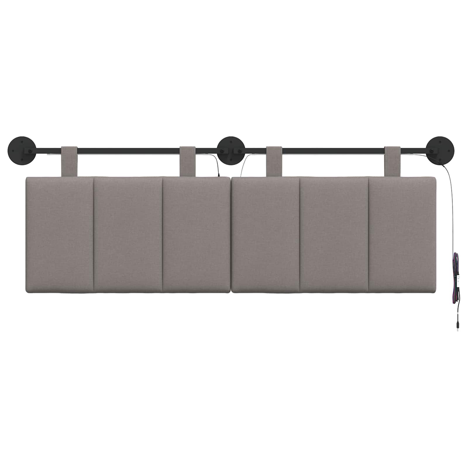 Tête de lit suspendue Avec lumière LED Taupe Tissu - XIOS