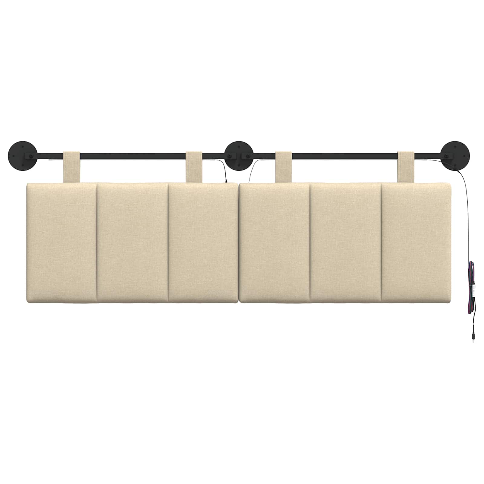 Tête de lit suspendue Avec lumière LED Crème Tissu - XIOS