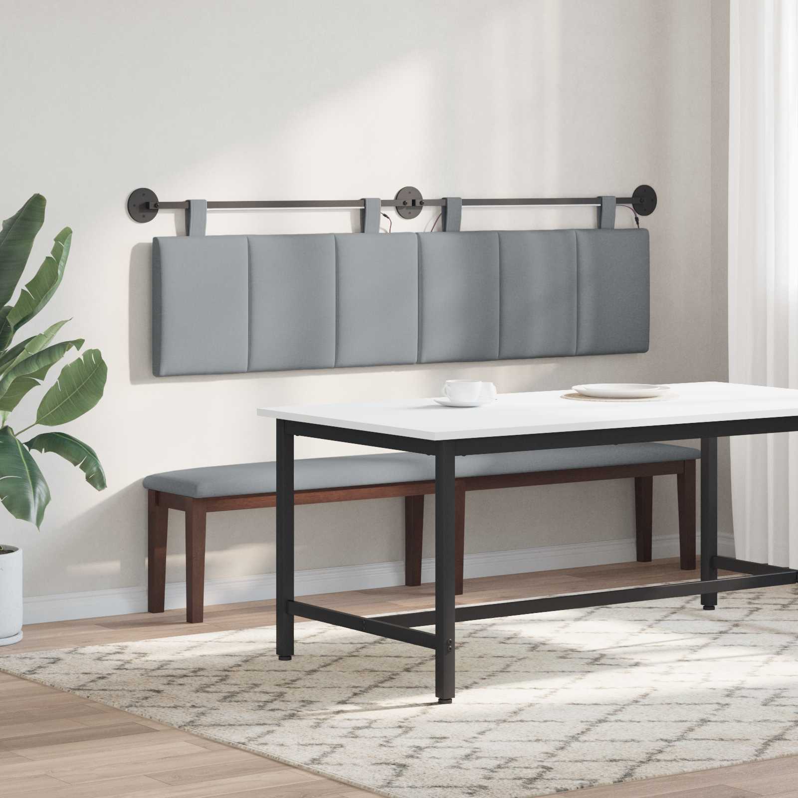 Tête de lit suspendue Avec lumière LED Gris clair Tissu - XIOS
