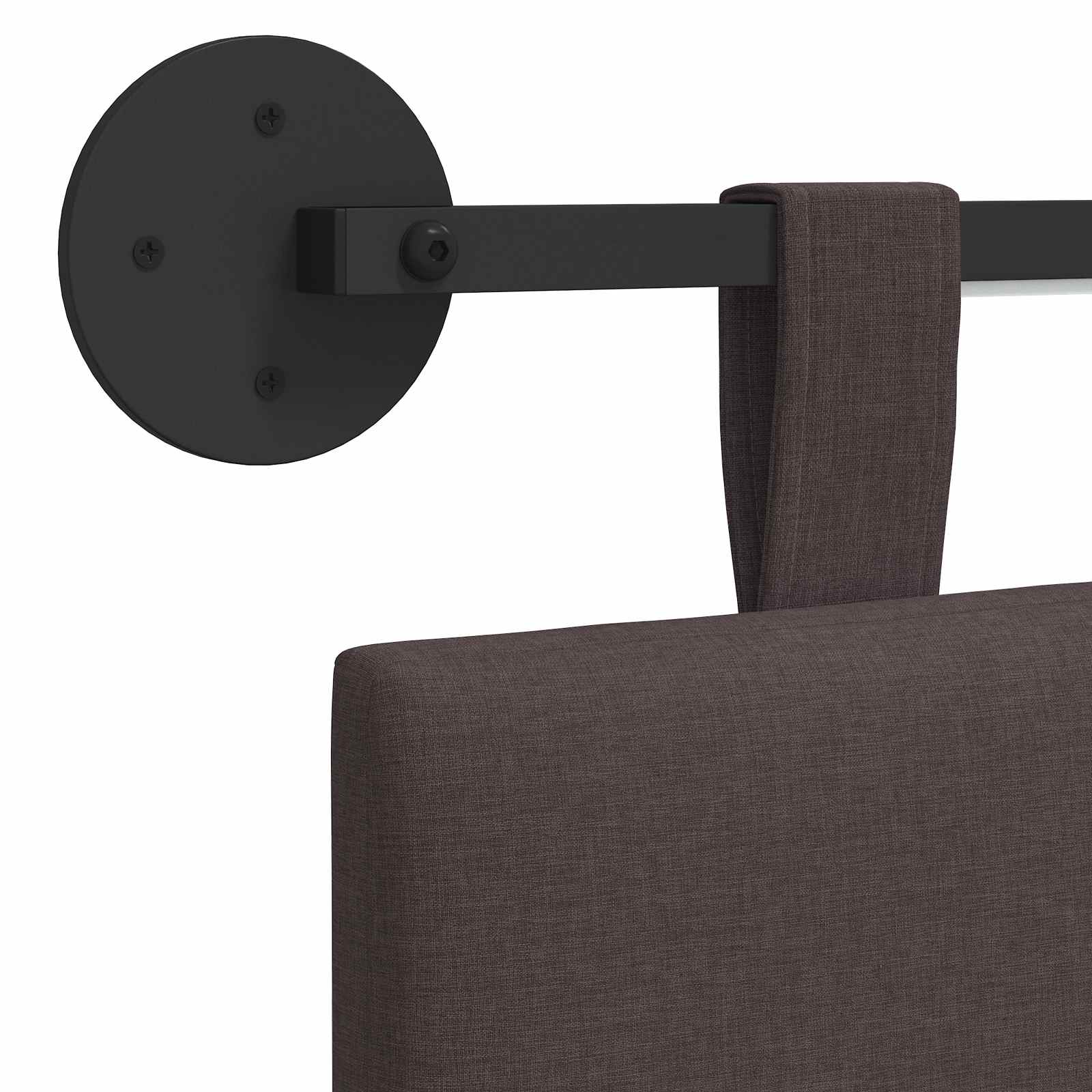 Tête de lit suspendue Avec lumière LED Marron foncé Tissu - XIOS