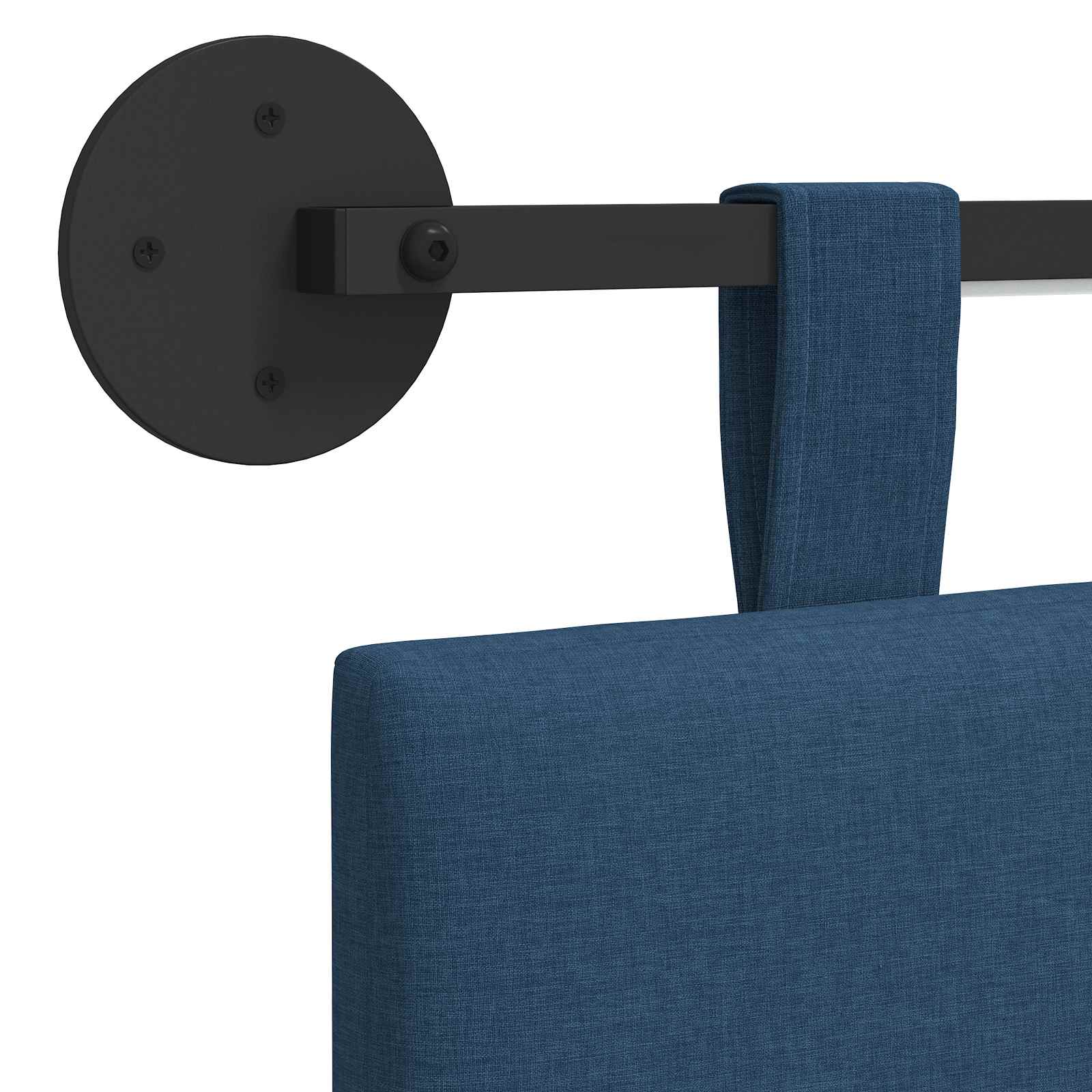 Tête de lit suspendue Avec lumière LED Bleu Tissu - XIOS