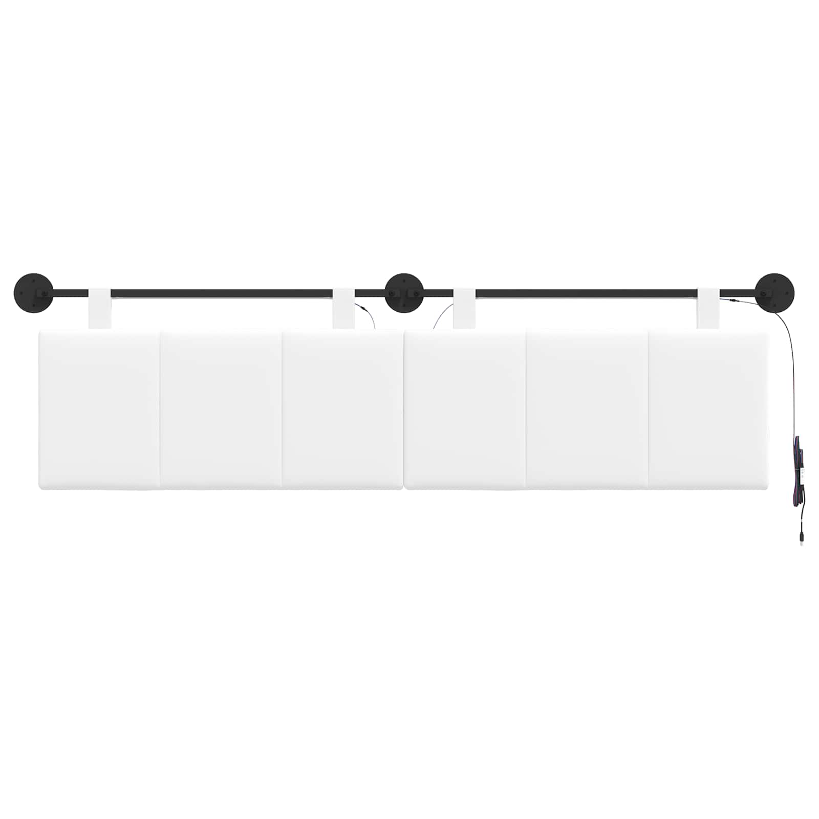 Tête de lit suspendue Avec lumière LED Blanc Tissu - XIOS