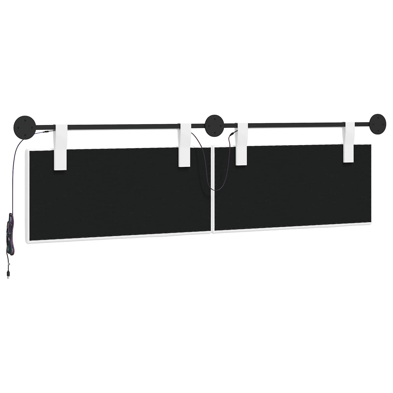 Tête de lit suspendue Avec lumière LED Blanc Tissu - XIOS