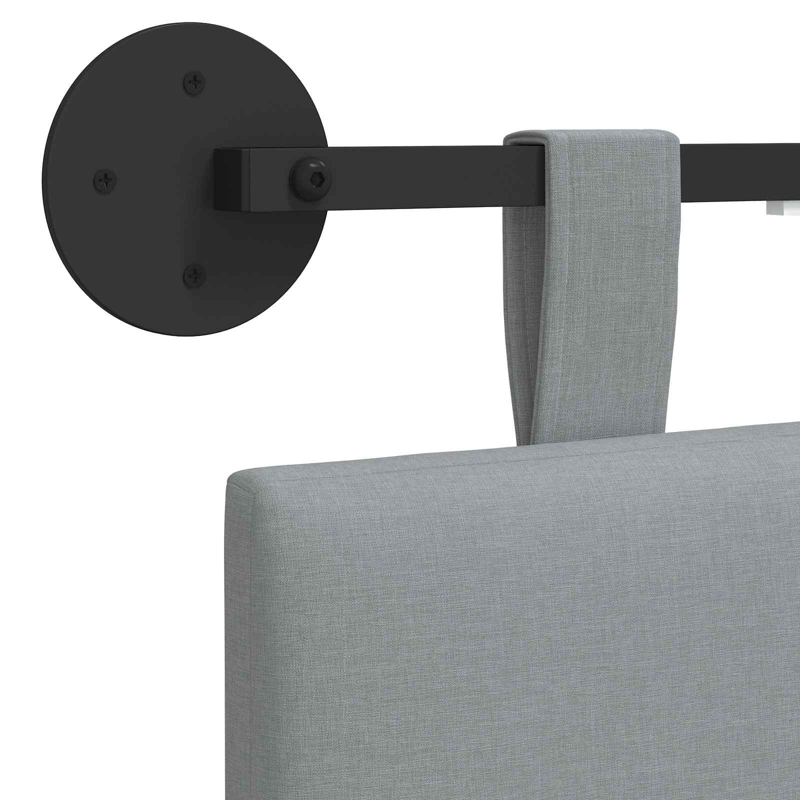 Tête de lit suspendue Avec lumière LED Gris clair Tissu - XIOS
