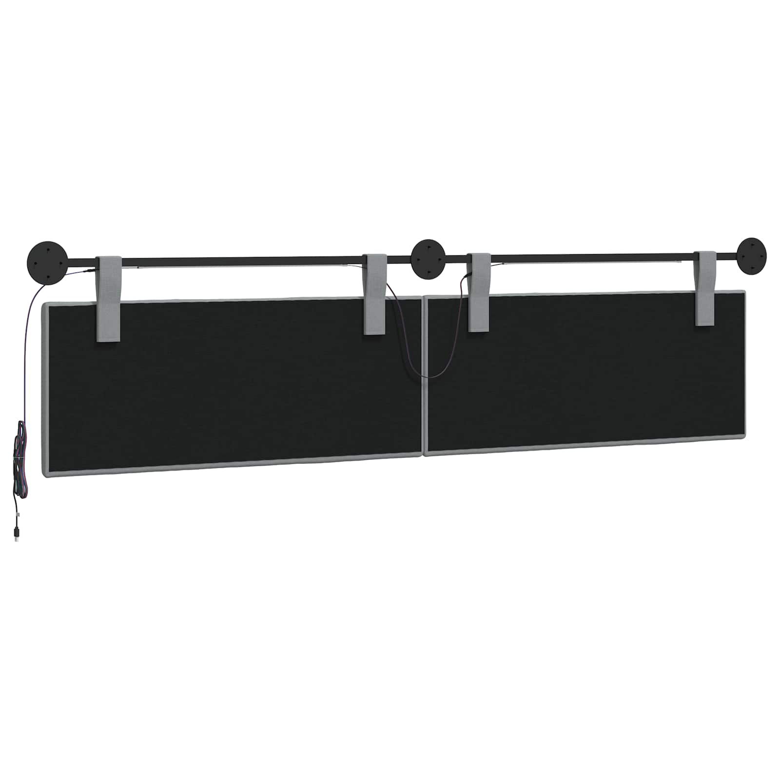 Tête de lit suspendue Avec lumière LED Gris clair Tissu - XIOS