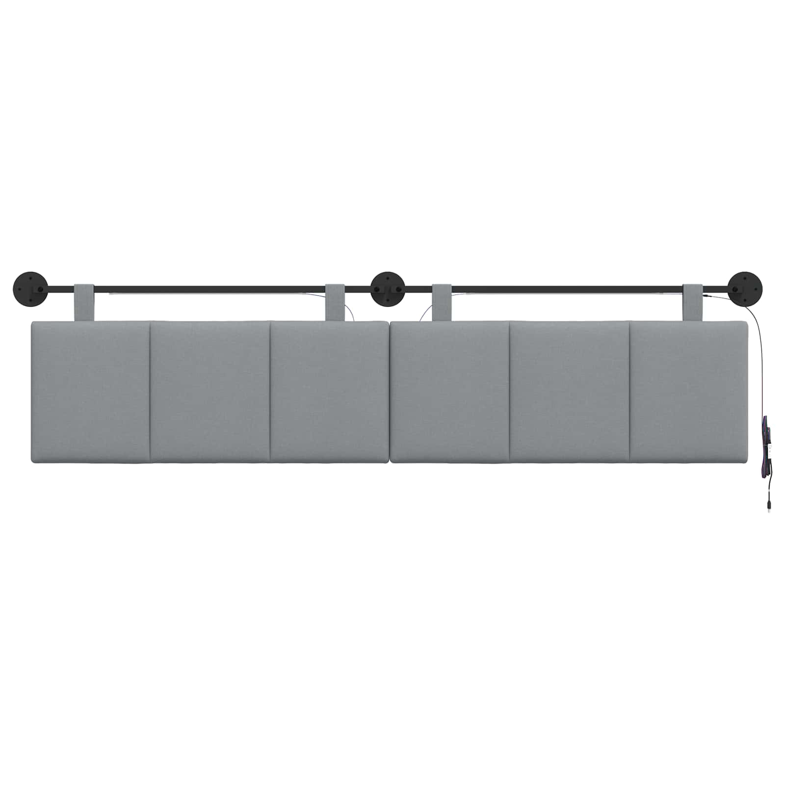 Tête de lit suspendue Avec lumière LED Gris clair Tissu - XIOS