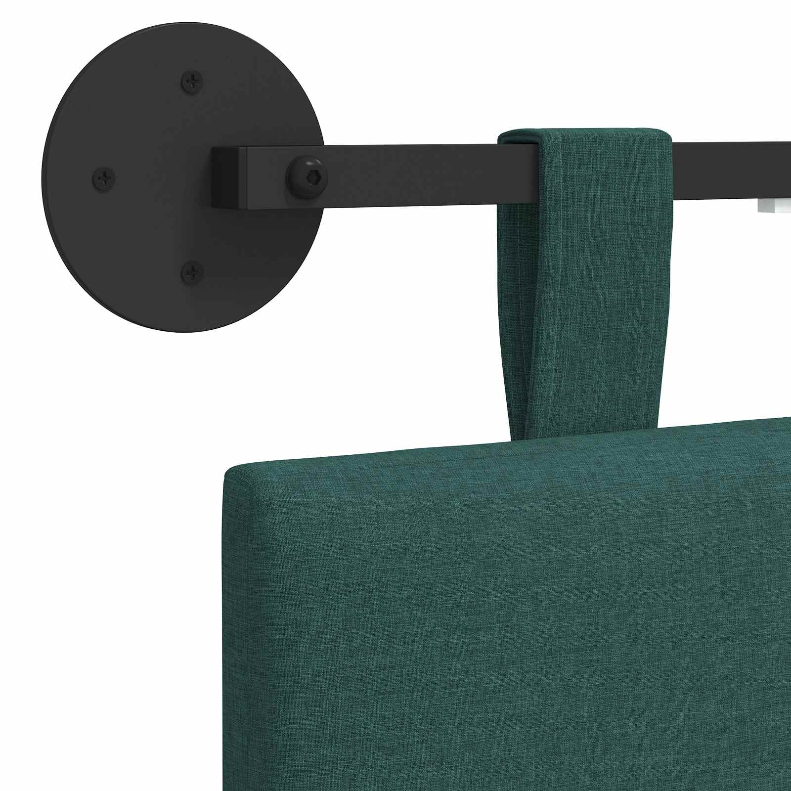 Tête de lit suspendue Avec lumière LED Vert foncé Tissu - XIOS