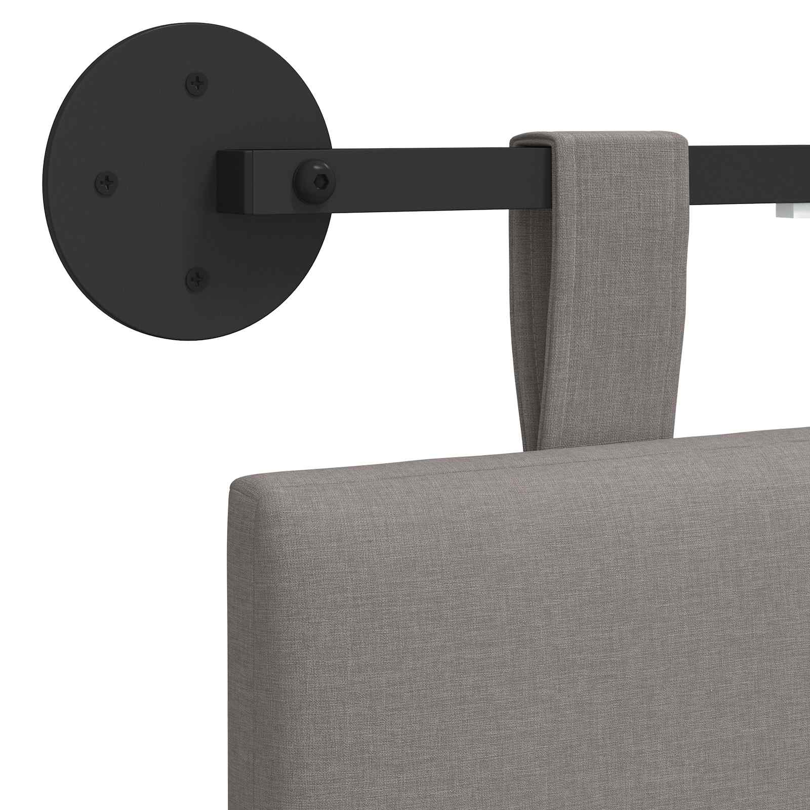 Tête de lit suspendue Avec lumière LED Taupe Tissu - XIOS