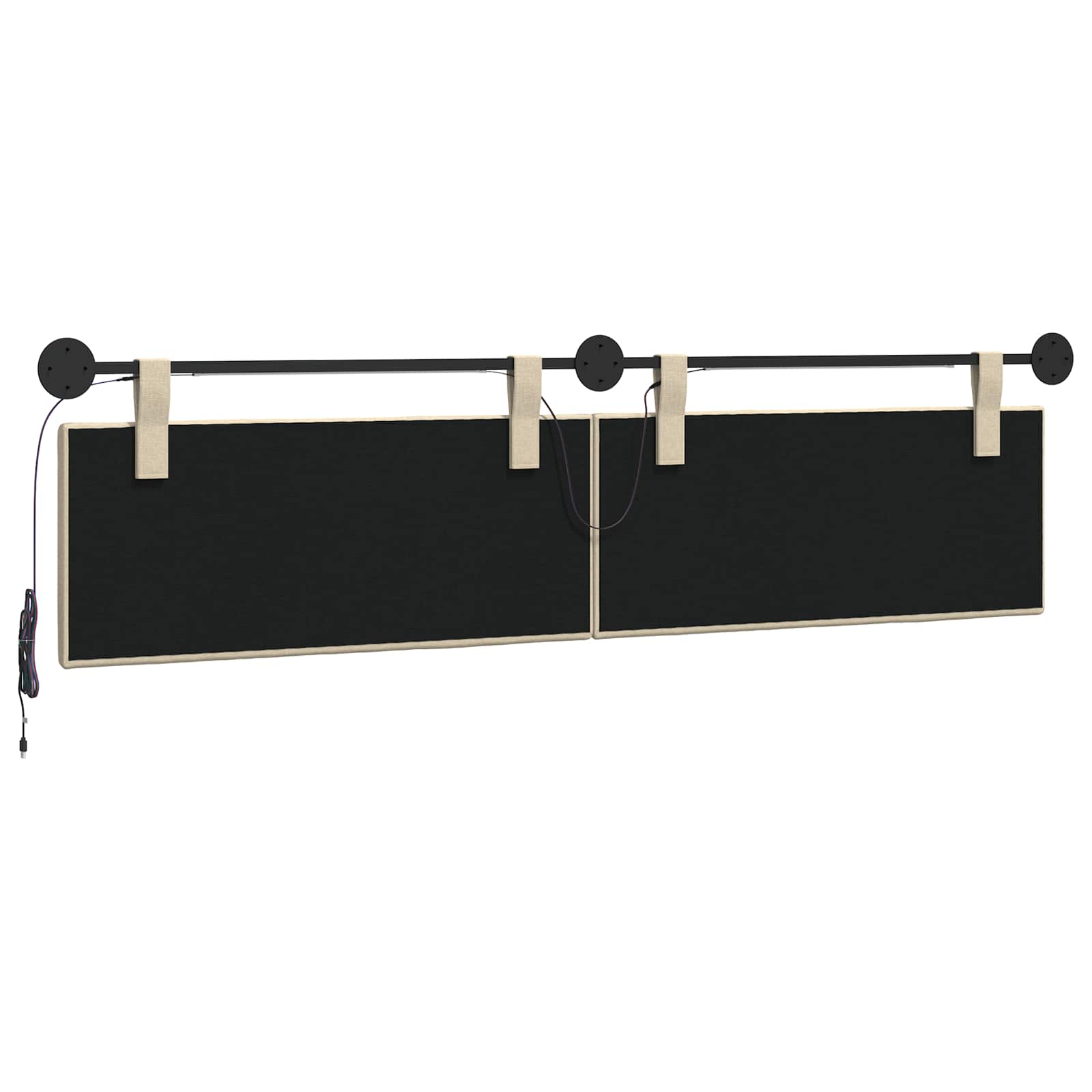 Tête de lit suspendue Avec lumière LED Crème Tissu - XIOS