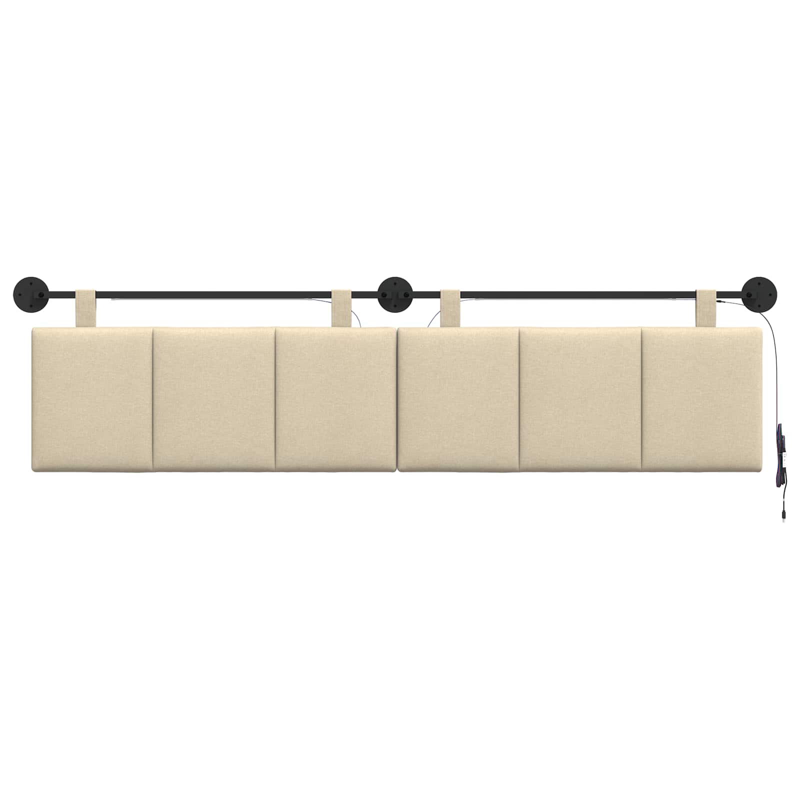 Tête de lit suspendue Avec lumière LED Crème Tissu - XIOS