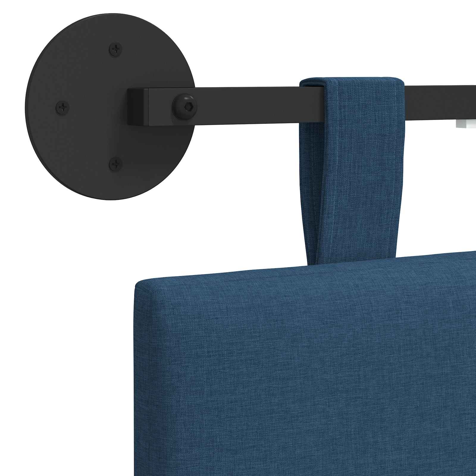 Tête de lit suspendue Avec lumière LED Bleu Tissu - XIOS