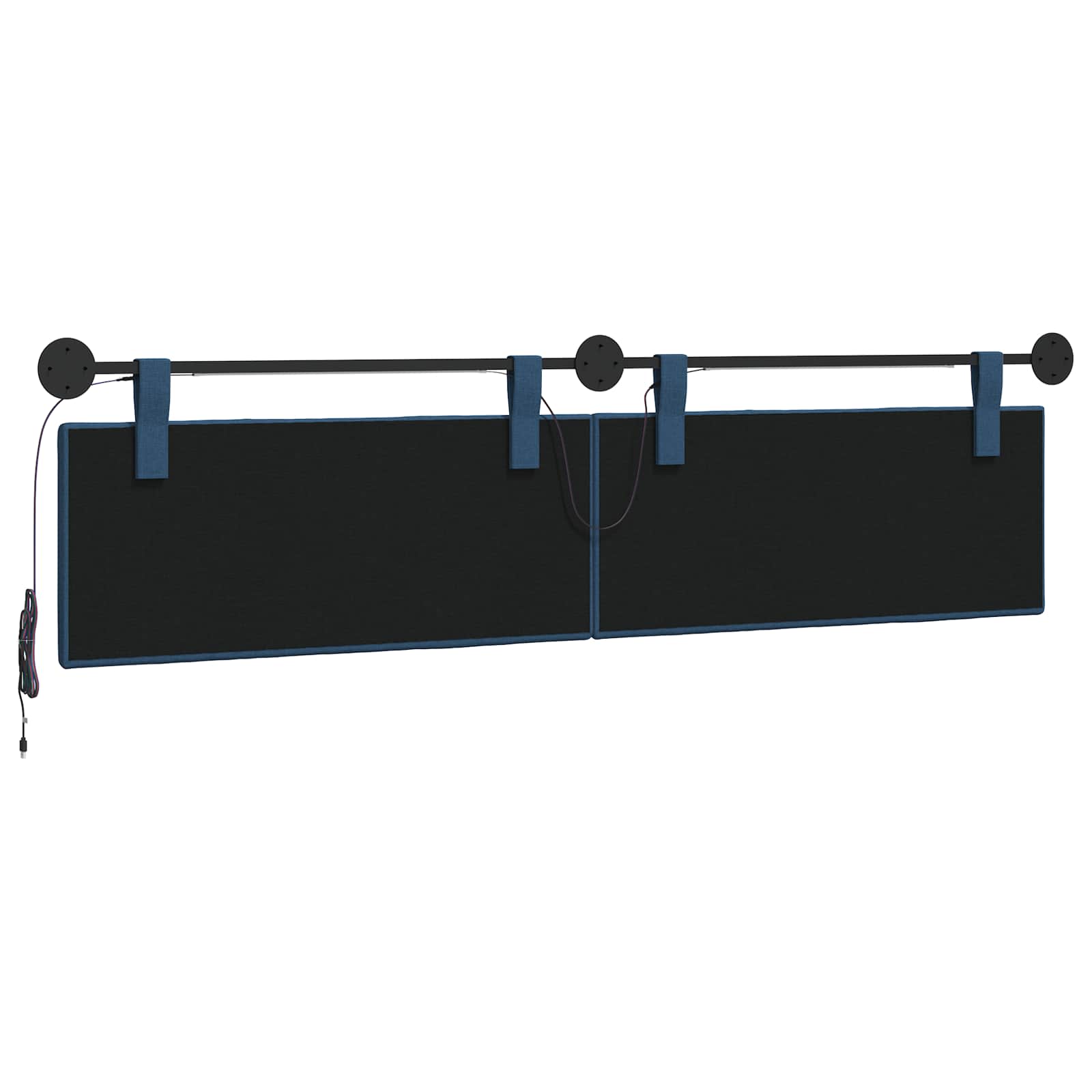 Tête de lit suspendue Avec lumière LED Bleu Tissu - XIOS