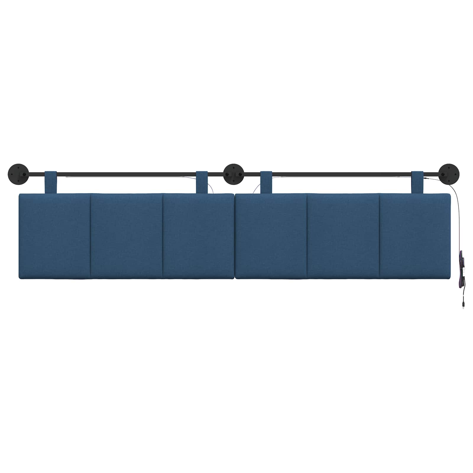 Tête de lit suspendue Avec lumière LED Bleu Tissu - XIOS