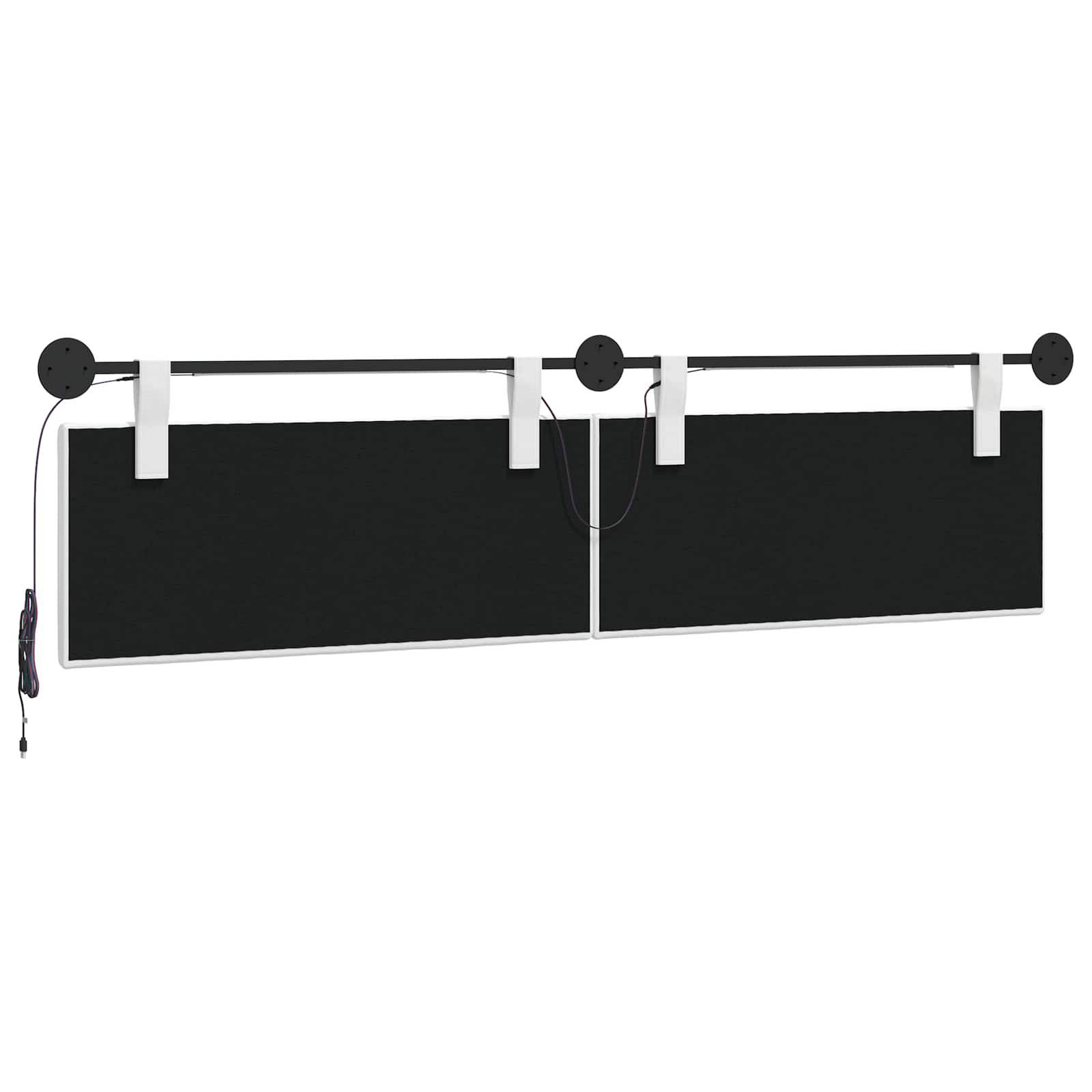 Tête de lit suspendue Avec lumière LED Blanc Tissu - XIOS